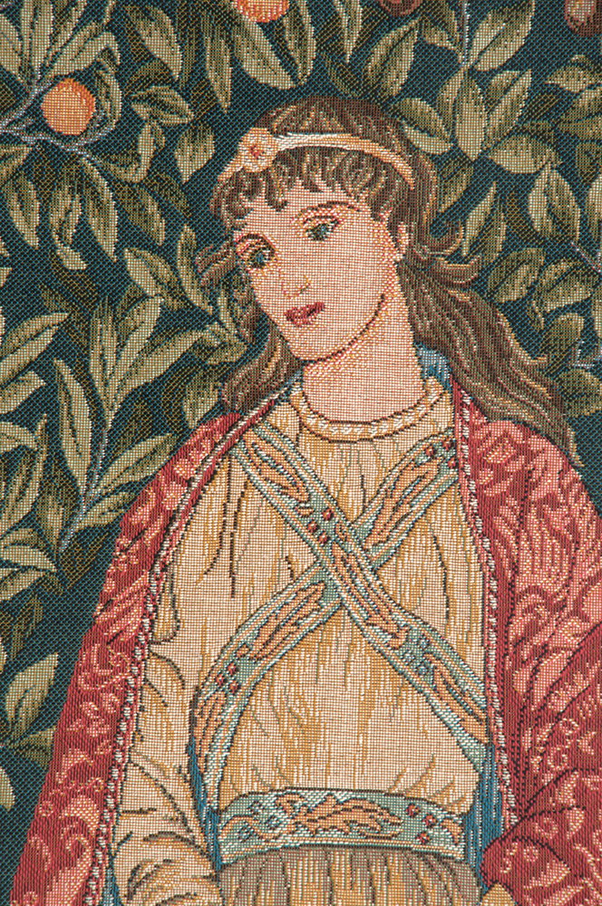 William Morris Orchard Tapestry Wall Hanging 48 x 30 in Arts and Crafts Jacquard Woven Floral Wall Decor