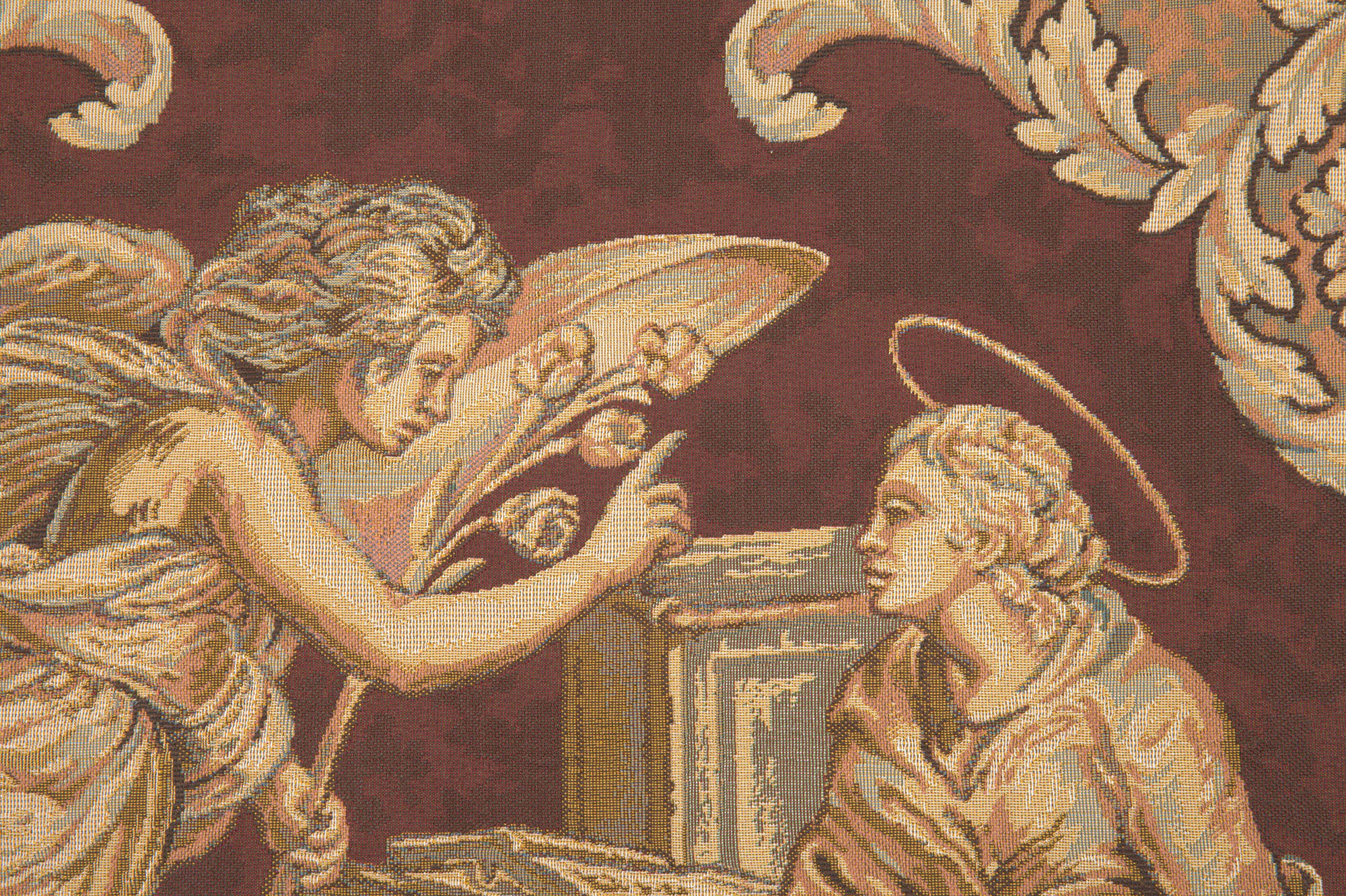 Alberto Passini Annunciation Religious Tapestry Wall Hanging 24 x 42 in Jacquard Woven Christian Religious Wall Art