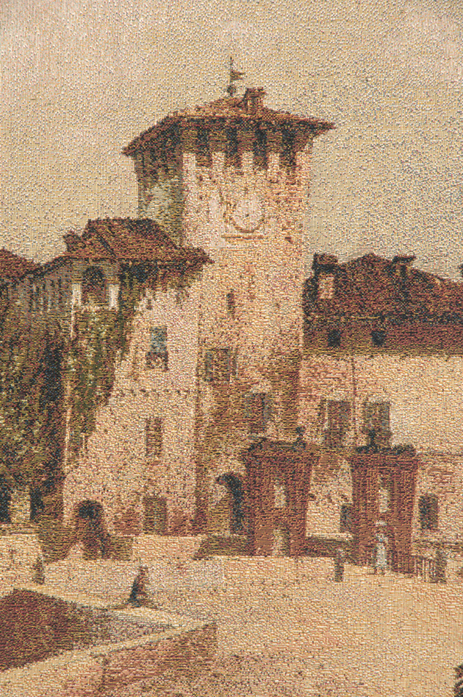 Giuseppe Alinovi Castle Parma Decorative Tapestry Wall Hanging 24 x 42 in Jacquard Woven Italian Castle Wall Art