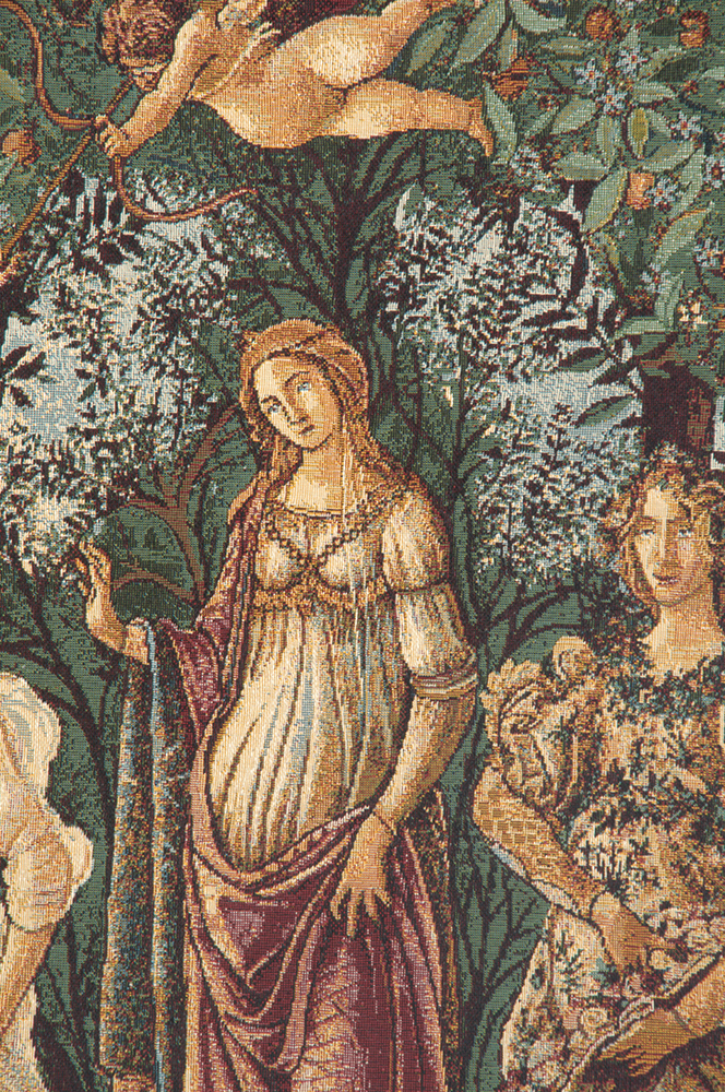 Sandro Botticelli La Primavera Tapestry Wall Hanging 12 x 19 in Renaissance Floral Jacquard Woven Italian Decor
