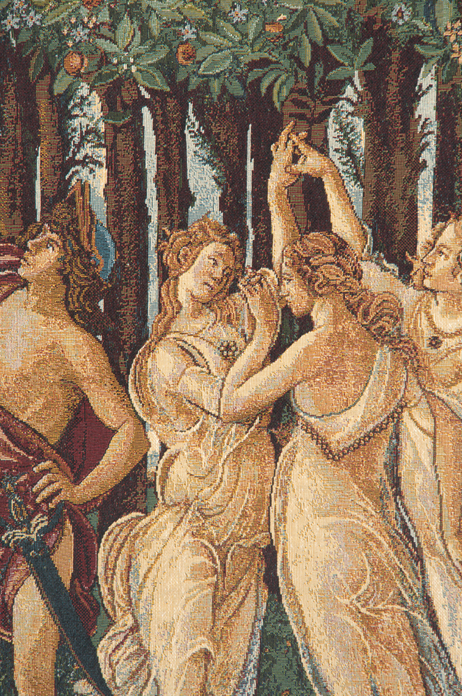 Sandro Botticelli La Primavera Tapestry Wall Hanging 12 x 19 in Renaissance Floral Jacquard Woven Italian Decor