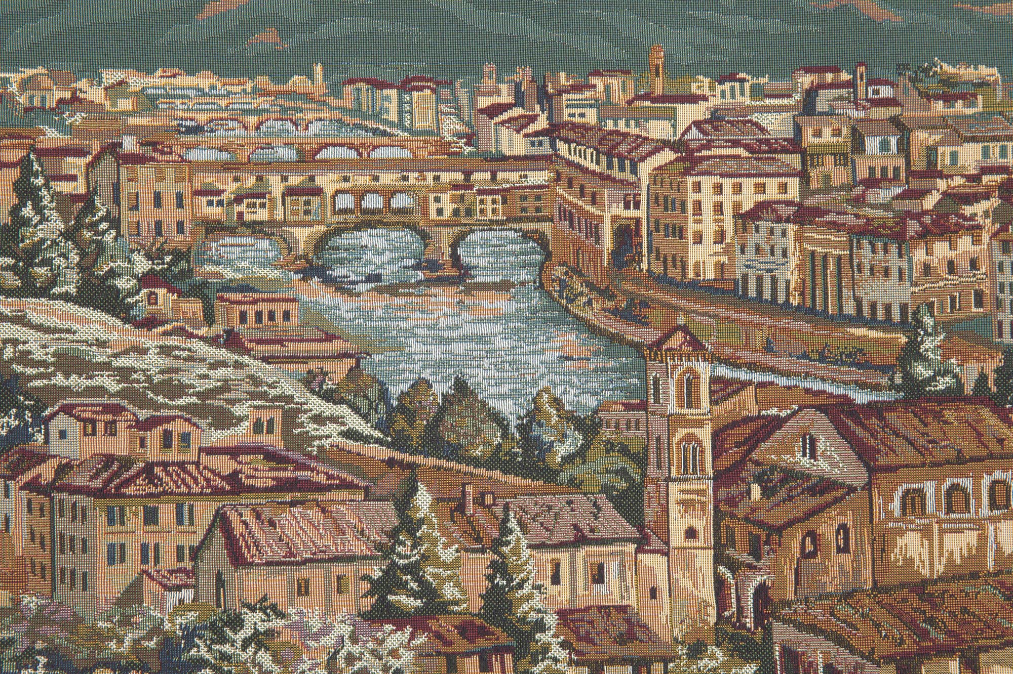 Alberto Passini Firenze Italian Tapestry Wall Hanging 26x43 Inch Cotton Jacquard Woven Wall Tapestry
