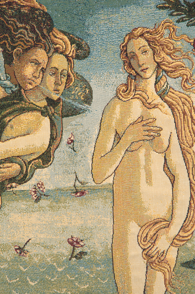 Sandro Botticelli Nascita di Venere Tapestry Wall Hanging 13 x 20 in Renaissance Venus Jacquard Woven Italian Decor