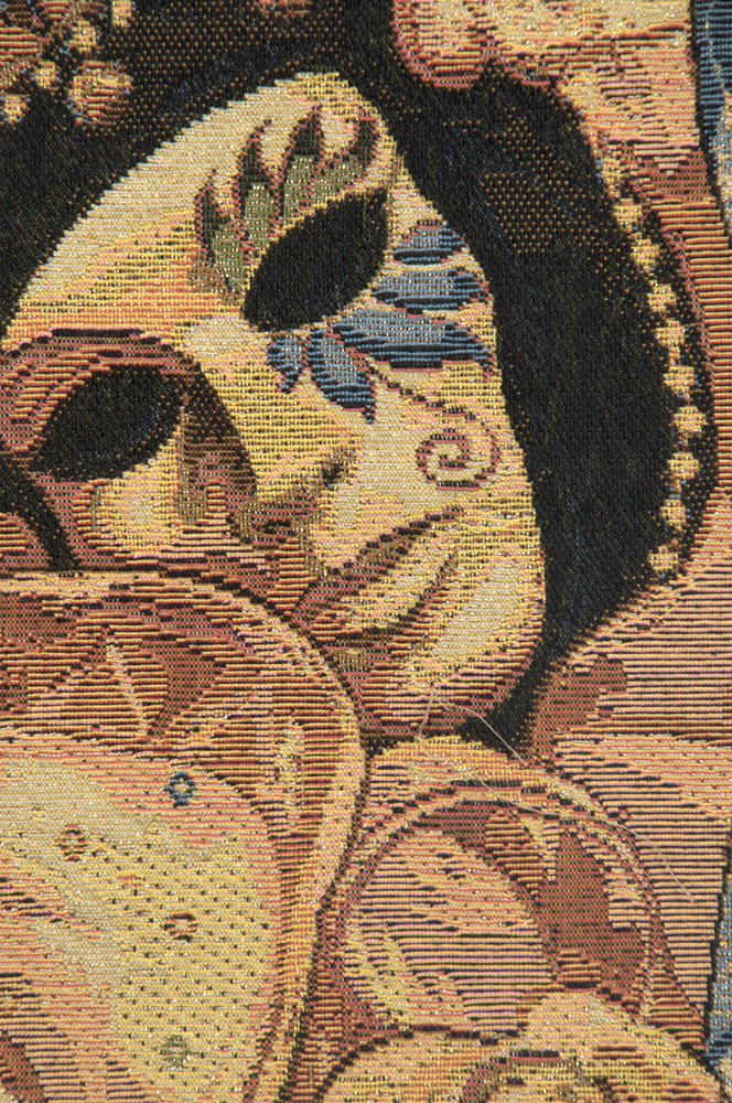 Silva Venice Carnival Tapestry Wall Hanging 13 x 27 in Venetian Mask Jacquard Woven Italian Wall Art Decor