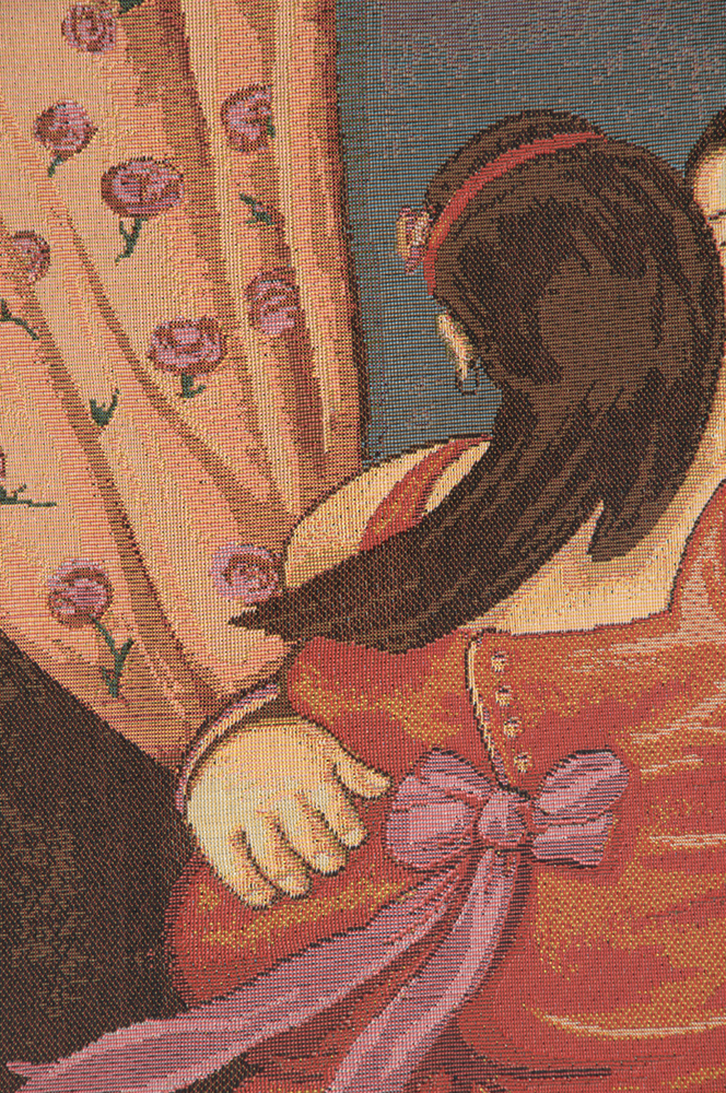 Fernando Botero Angulo Botero Rosso Tapestry Wall Hanging 24 x 20 in Figurative Fine Art Jacquard Woven Decor