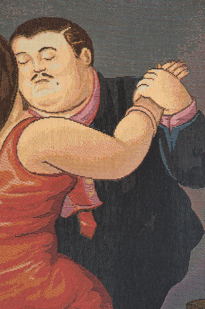 Fernando Botero Angulo Botero Rosso Tapestry Wall Hanging 24 x 20 in Figurative Fine Art Jacquard Woven Decor