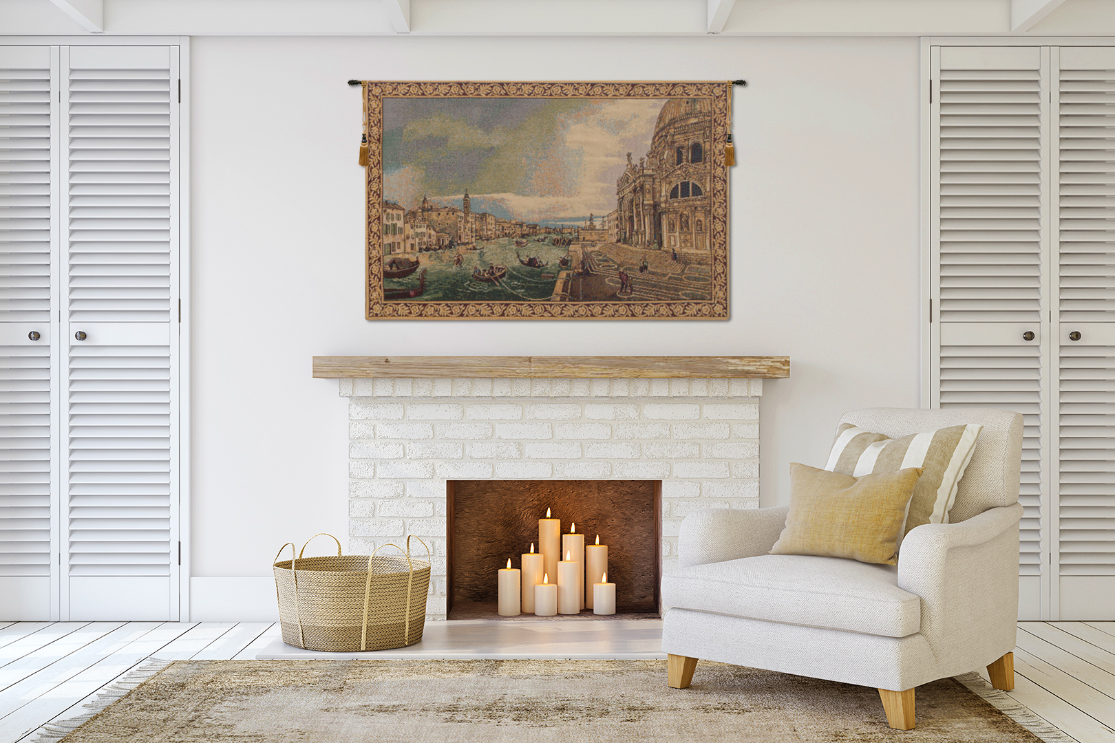 Alessia Cara La Salute Tapestry Wall Hanging 13 x 19 in Venice Landmark Jacquard Woven Italian Wall Decor