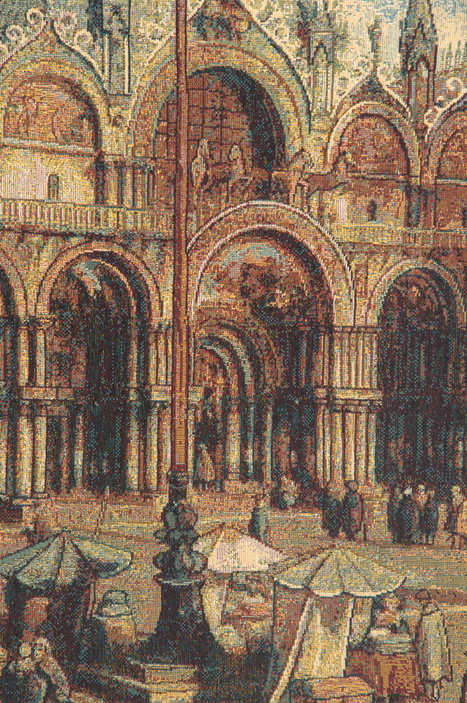 Alessia Cara Palazzo Ducale and San Marco Tapestry Wall Hanging 9 x 12 in Venice Italian Jacquard Woven Decor