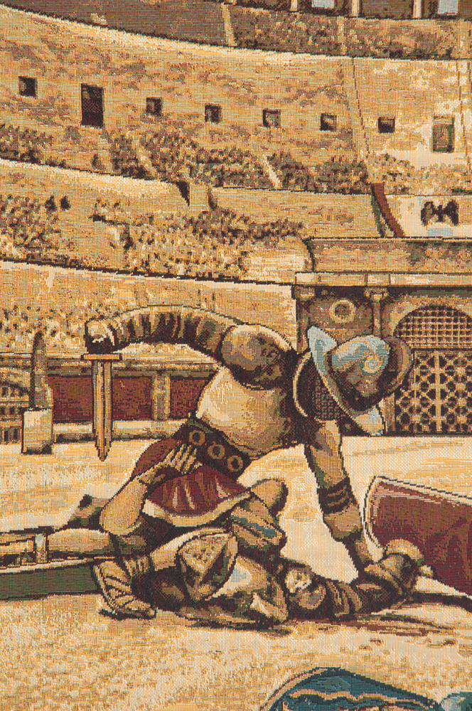 Alessia Cara Gladiators Tapestry Wall Hanging 24 x 42 in Ancient Rome Italian Jacquard Woven Historical Wall Decor