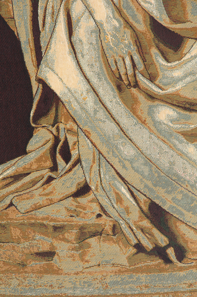 Michelangelo Pity Pieta Tapestry Wall Hanging 20 x 13 in Renaissance Religious Art Jacquard Woven Italian Decor