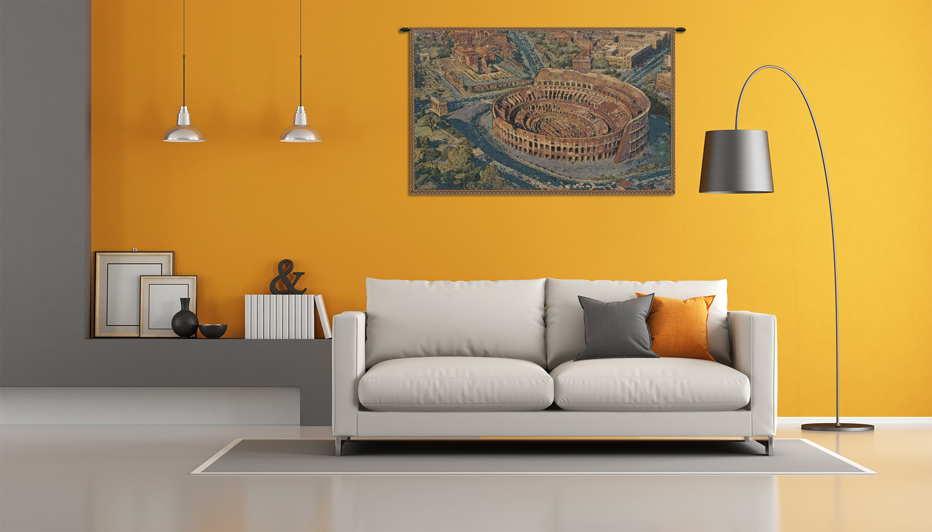 Alessia Cara The Coliseum Rome Italian Tapestry Wall Hanging 13x20 Inch Cotton Jacquard Woven Wall Tapestry