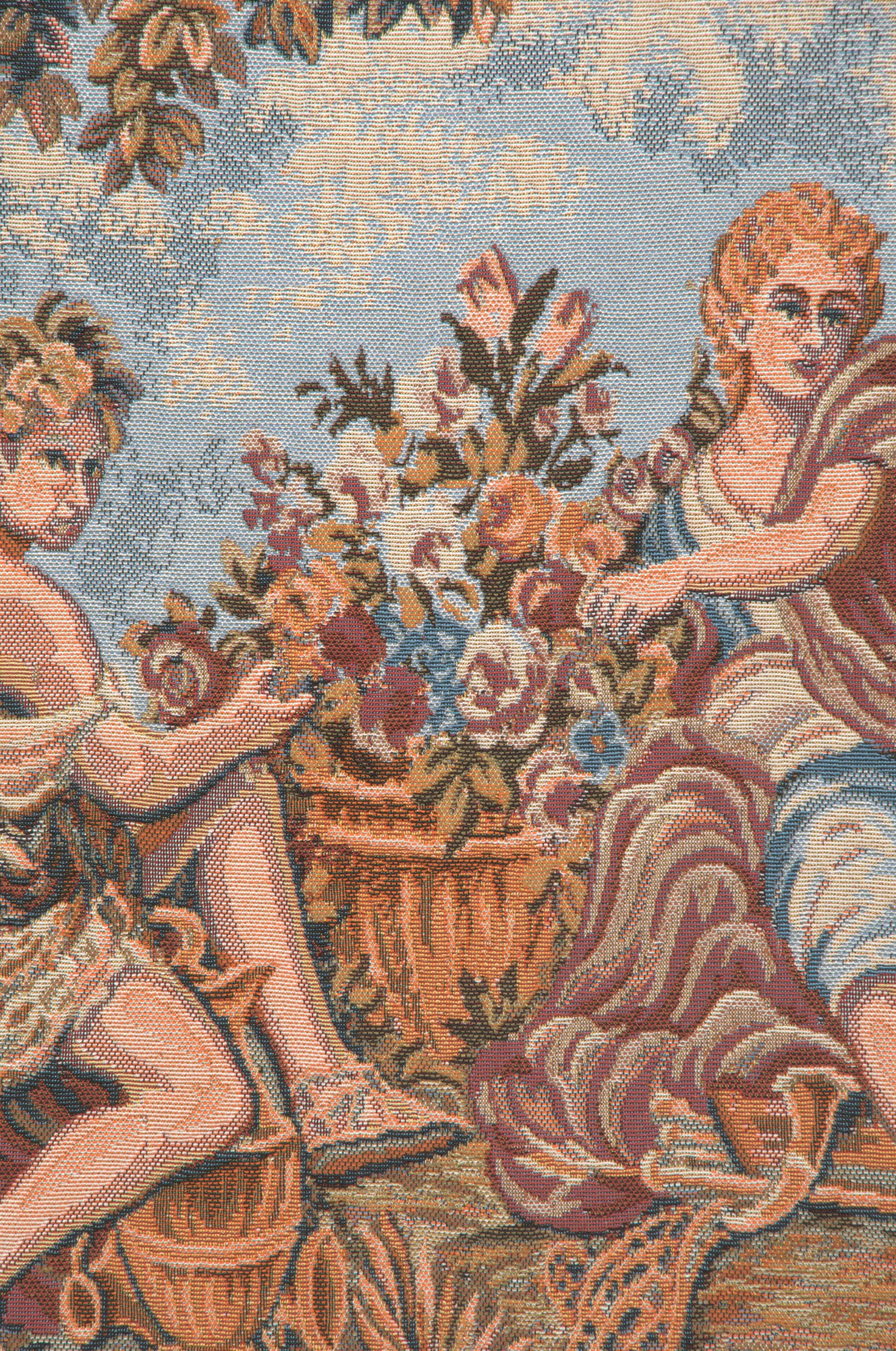 Autumn Grapes in Basket European Tapestries | Close Up 1