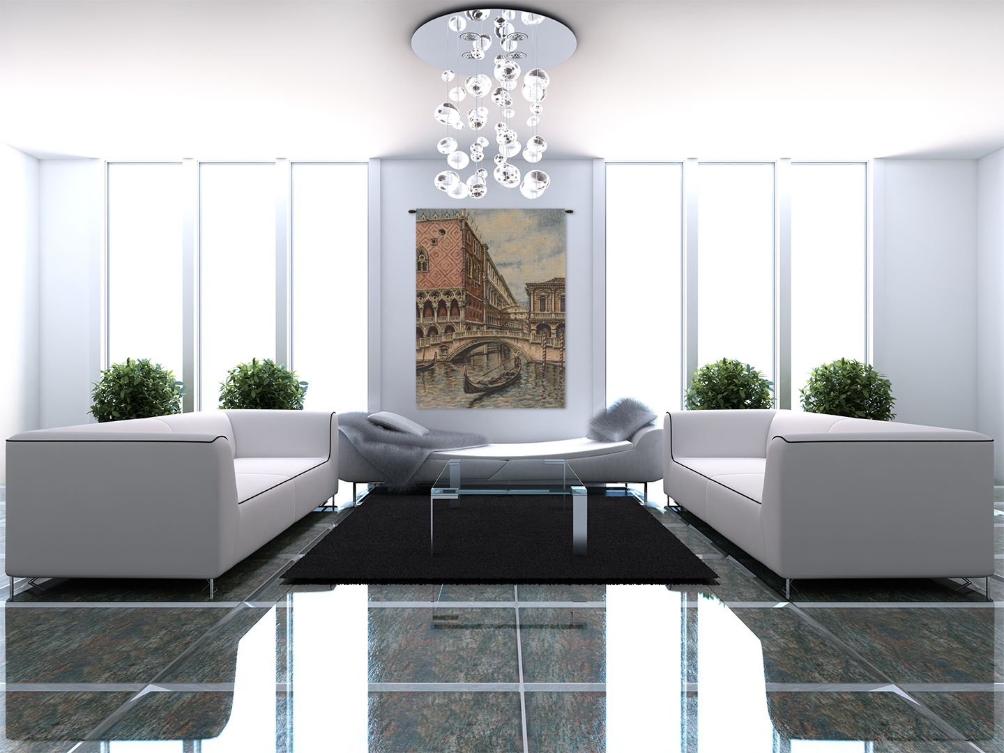 Venice II Famous Places Tapestry Wall Hanging 18 x 12 in Jacquard Woven Italian Venice Wall Art