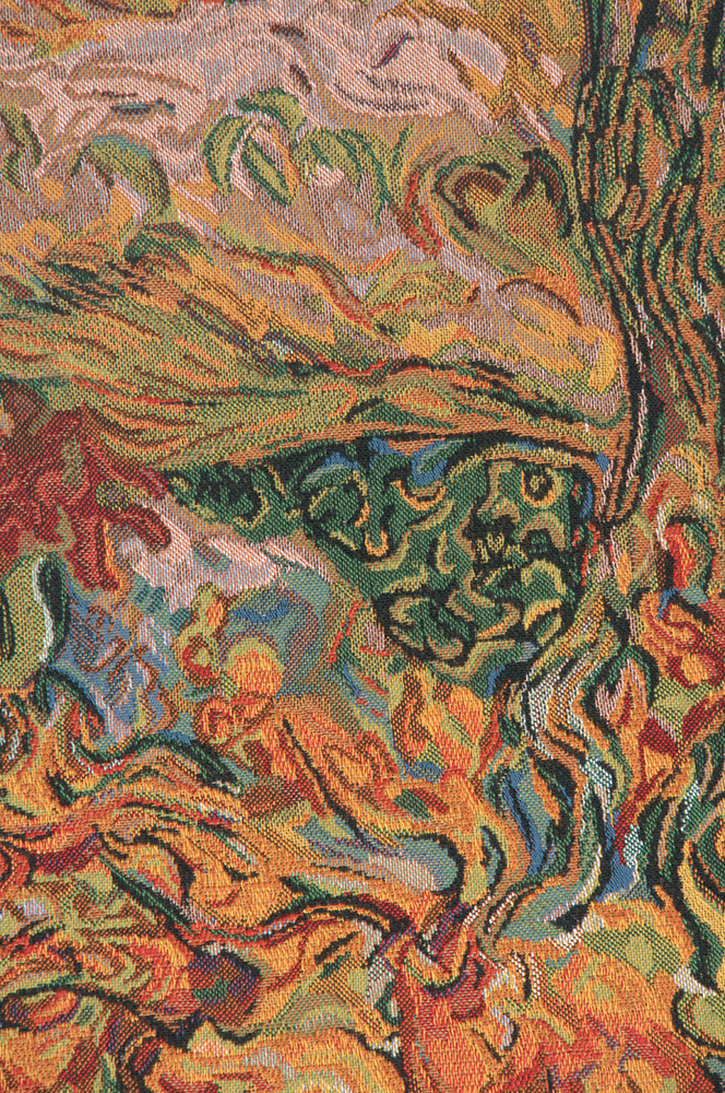 Vincent Van Gogh The Mulberry Tree Vintage Tapestry Wall Hanging 26 x 34 in Post Impressionist Landscape Jacquard Woven Wall Art