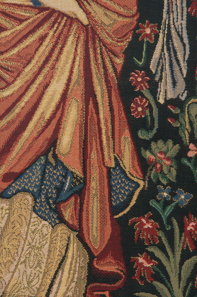 William Morris The Pomona Tapestry Wall Hanging 26 x 17 in Pre-Raphaelite Botanical Woman Jacquard Woven Wall Art
