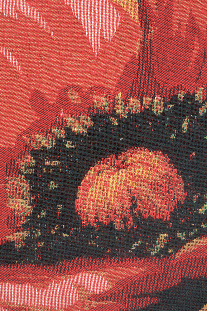 Floral Poppies Tapestry Pillow Cover 16x16 Inch Cotton Jacquard Woven Cushion Cover