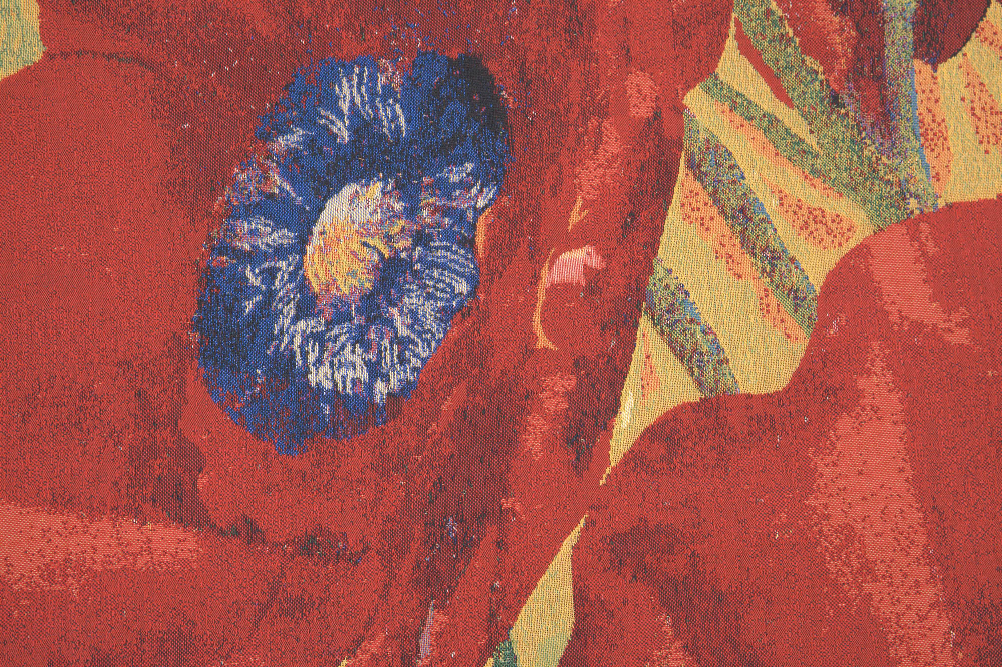 Three Poppies Belgian Tapestry Wall Hanging 20x33 Inch Cotton Jacquard Woven Wall Tapestry