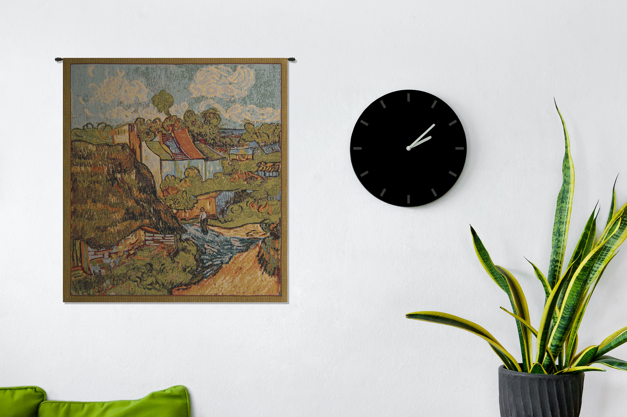 Vincent Van Gogh The House I Vintage Tapestry Wall Hanging 21 x 18 in Post Impressionist Landscape Jacquard Woven Wall Art