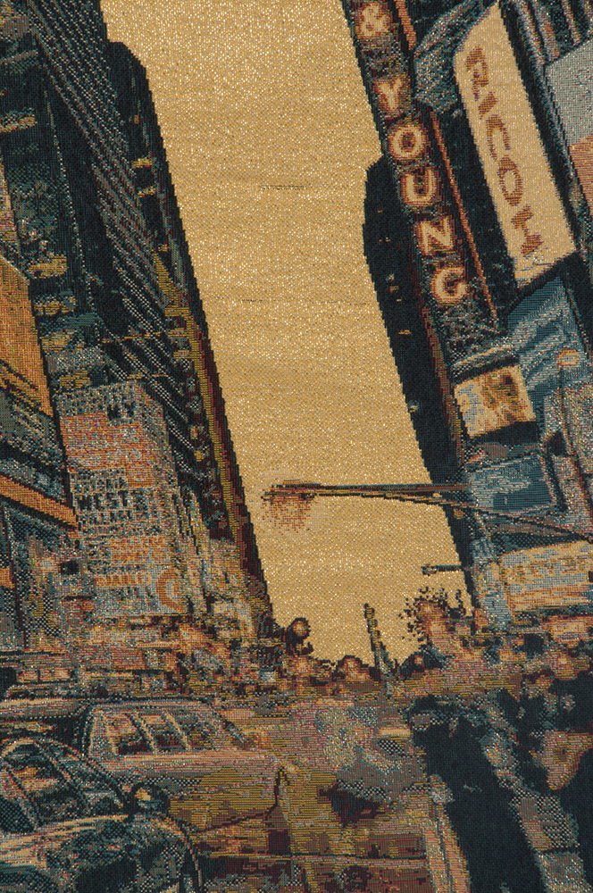 Alberto Passini Times Square New York Modern Tapestry Wall Hanging 24 x 34 NYC Cityscape Jacquard Woven Wall Art Home Decor