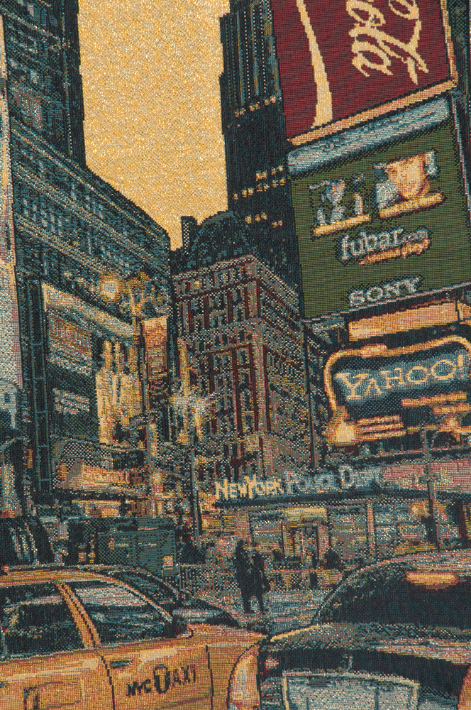 Alberto Passini Times Square New York Modern Tapestry Wall Hanging 24 x 34 NYC Cityscape Jacquard Woven Wall Art Home Decor