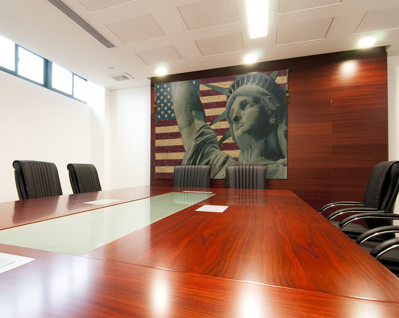 Frédéric Auguste Statue of Liberty Tapestry Wall Hanging 24 x 38 in New York Landmark Jacquard Woven Wall Art