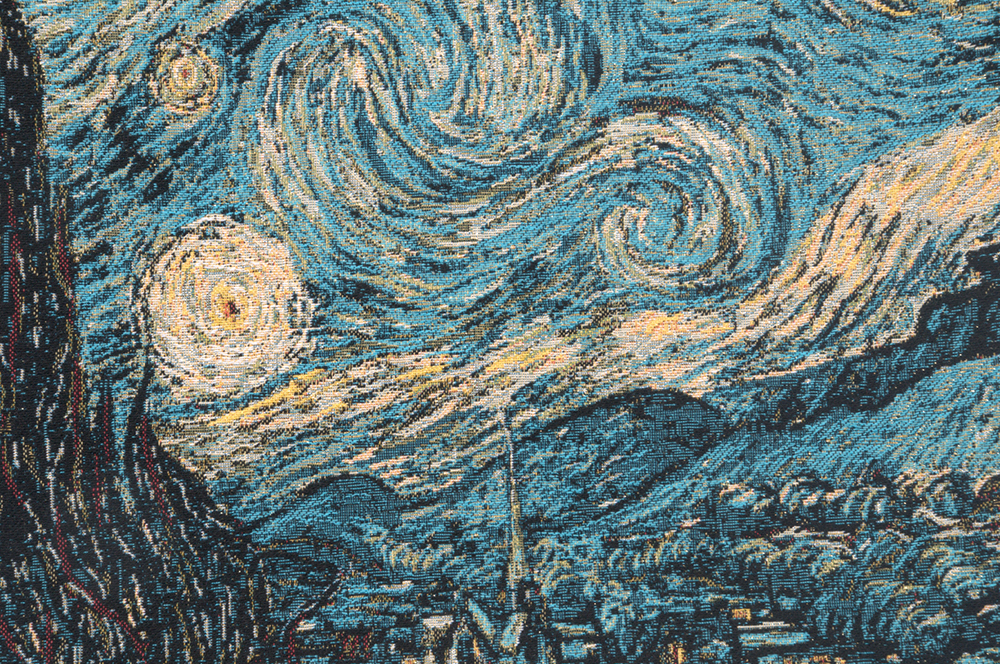 Vincent Van Gogh Starry Night Large Tapestry Pillow Cover 18x18 Inch Cotton Jacquard Woven Cushion Cover
