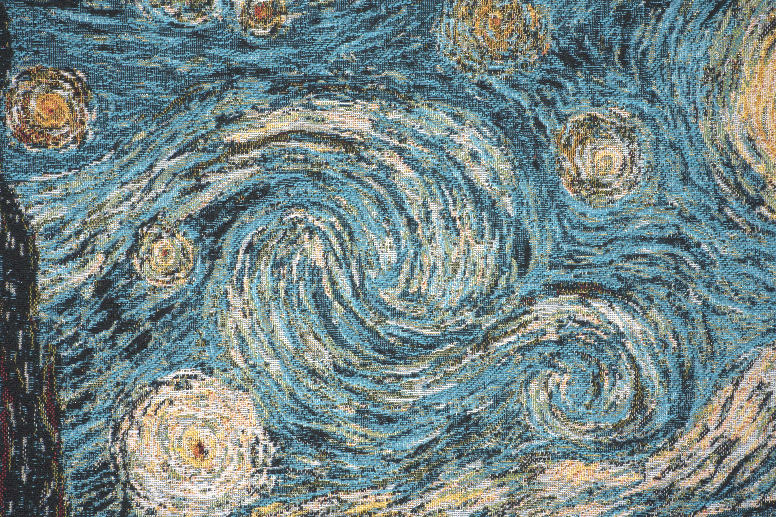 Vincent Van Gogh Starry Night Large Tapestry Pillow Cover 18x18 Inch Cotton Jacquard Woven Cushion Cover
