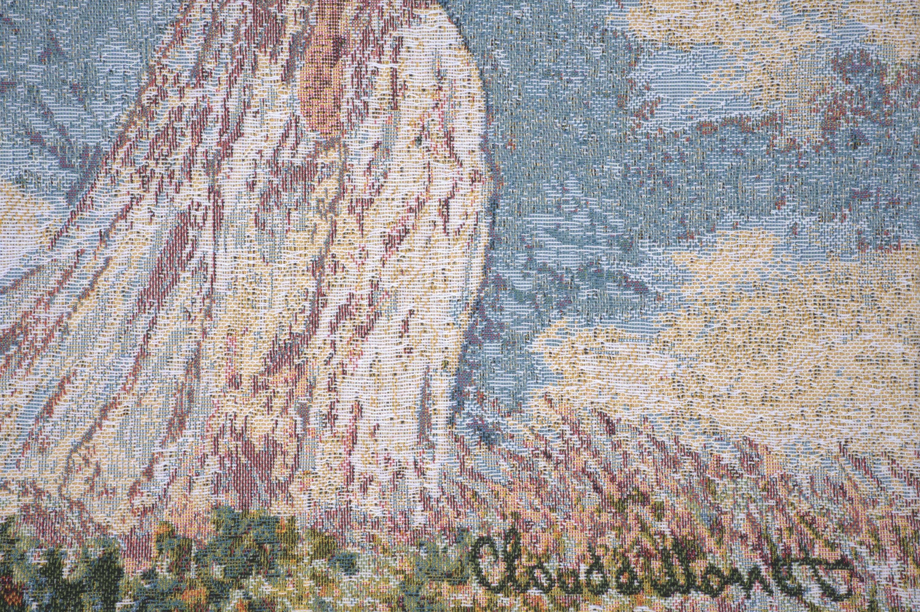 Claude Monet Lady with Umbrella Tapestry Pillow Cover 18x18 Inch Cotton Jacquard Woven Cushion Cover
