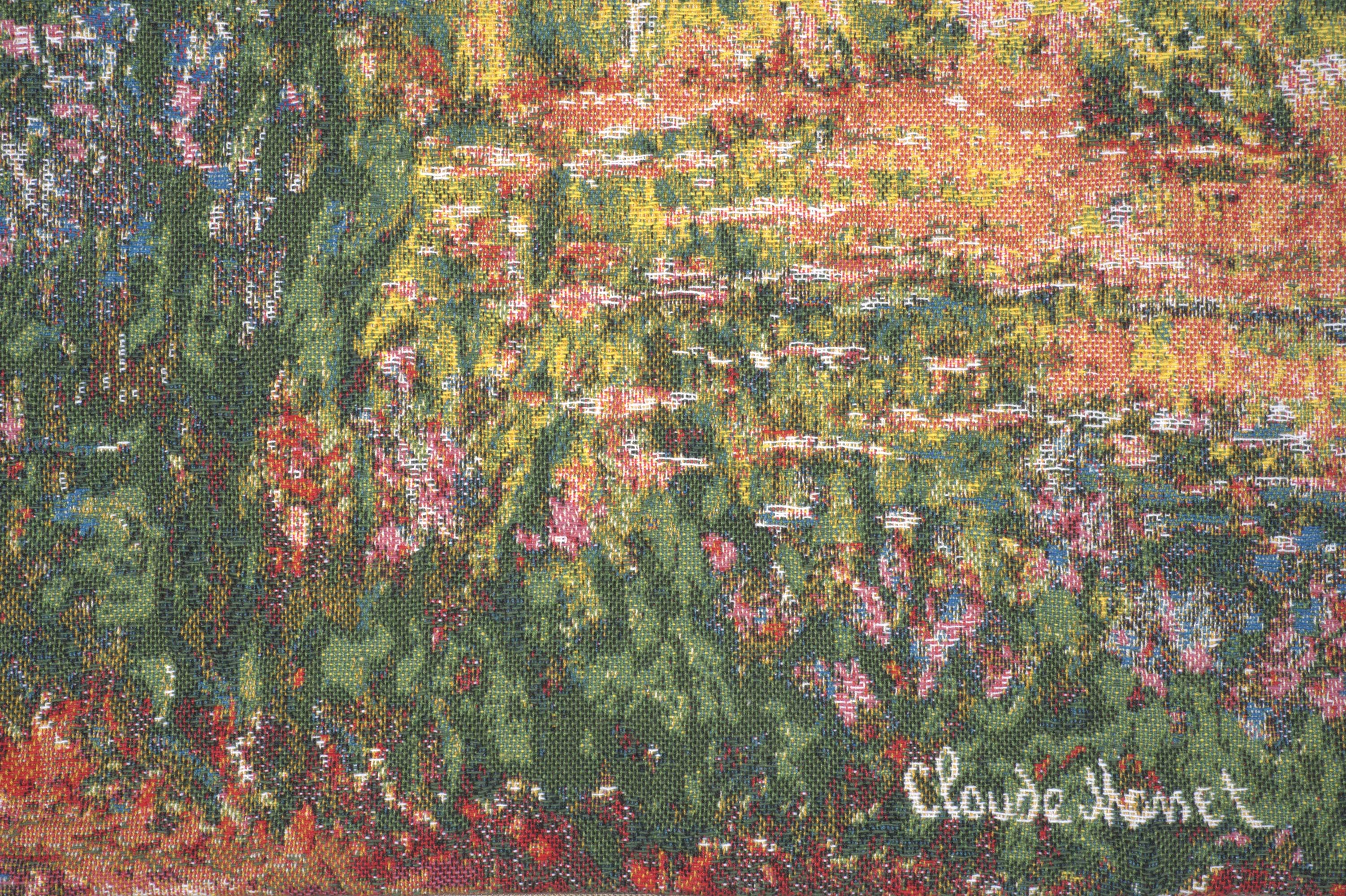 Claude Monet Japanese Bridge Tapestry Pillow Cover 18x18 Inch Cotton Jacquard Woven Cushion Cover