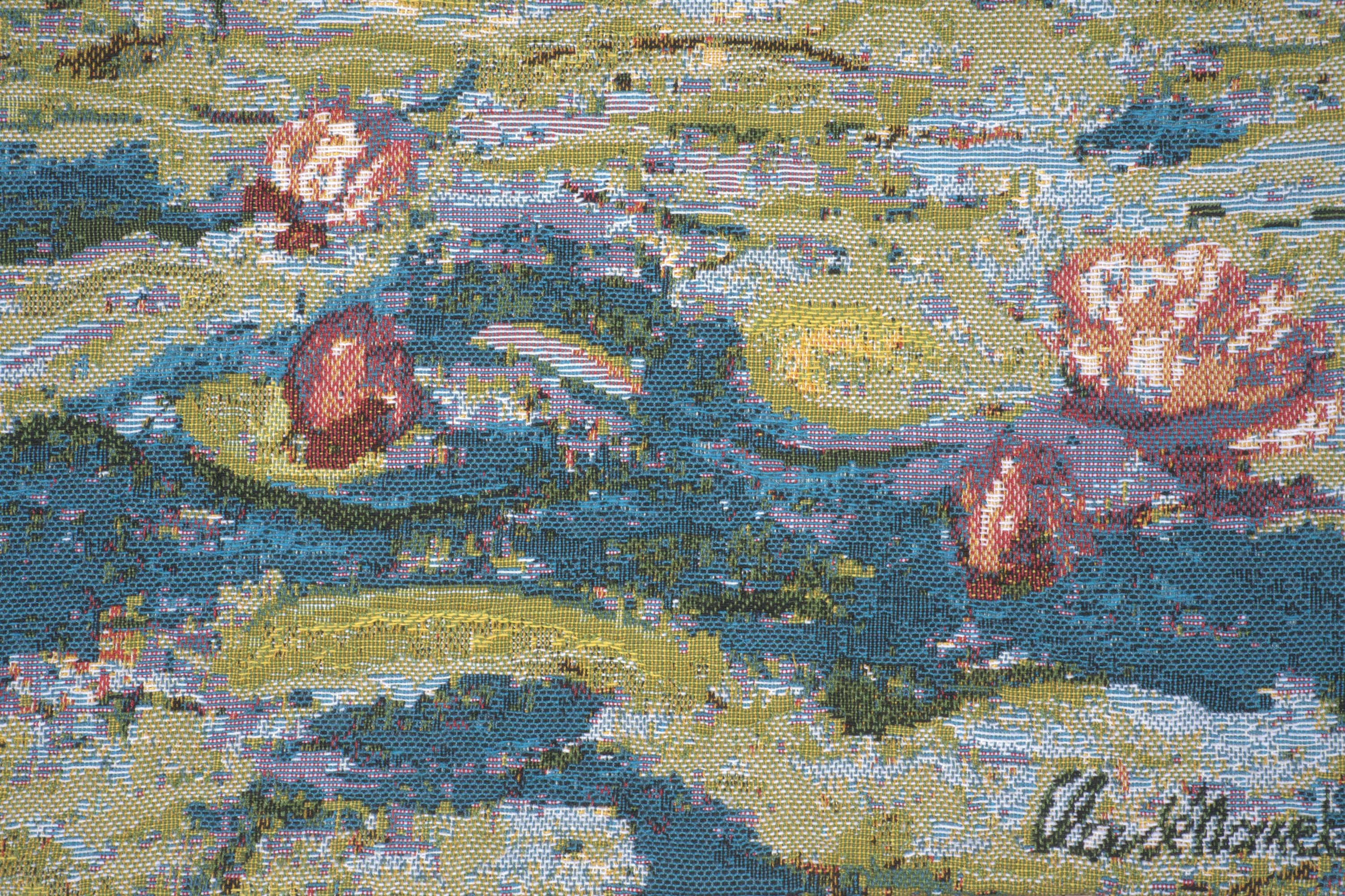 Claude Monet Water Lilies Tapestry Pillow Cover 18x18 Inch Cotton Jacquard Woven Cushion Cover