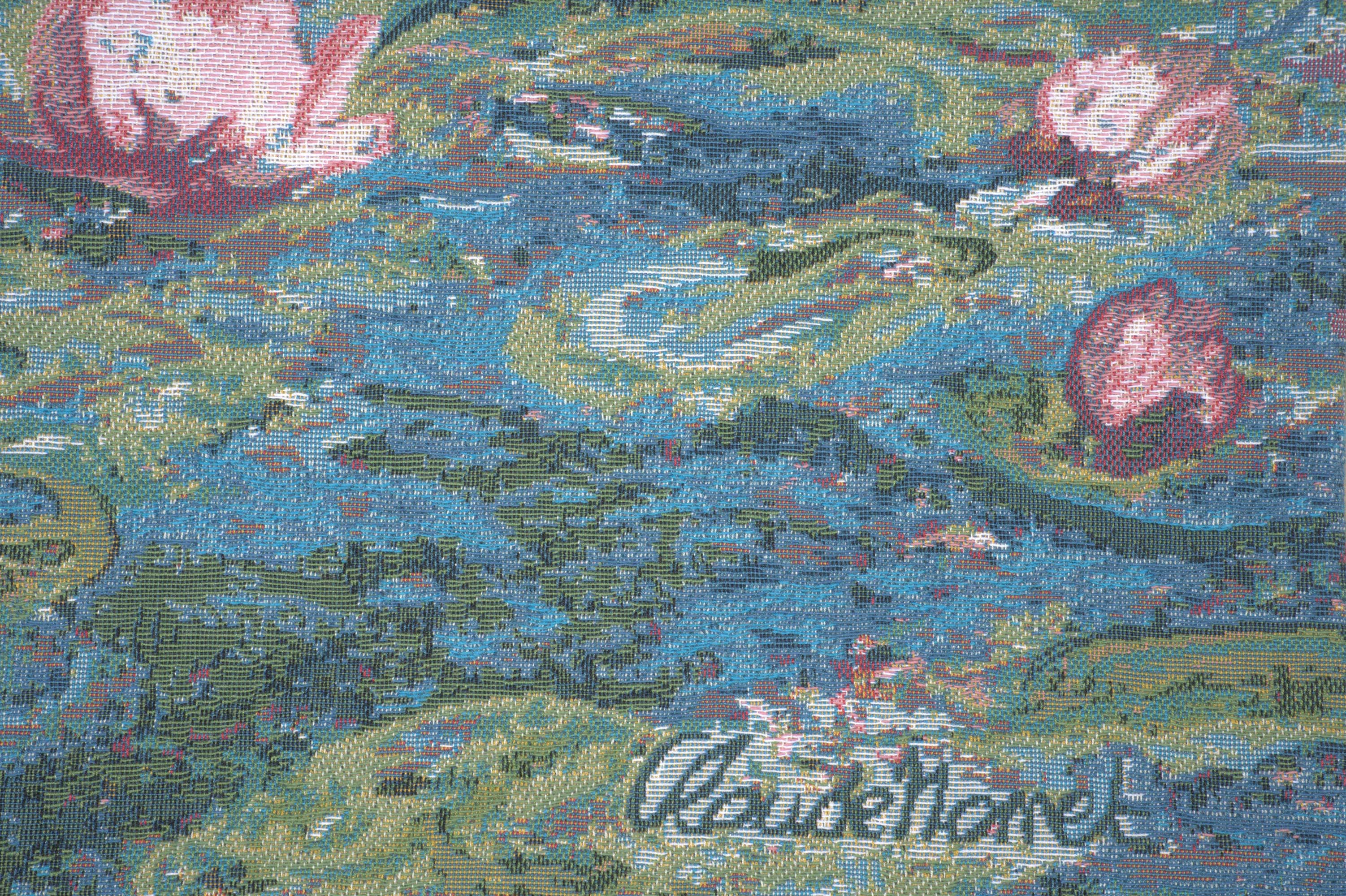Claude Monet Water Lilies II Tapestry Pillow Cover 18x18 Inch Cotton Jacquard Woven Cushion Cover