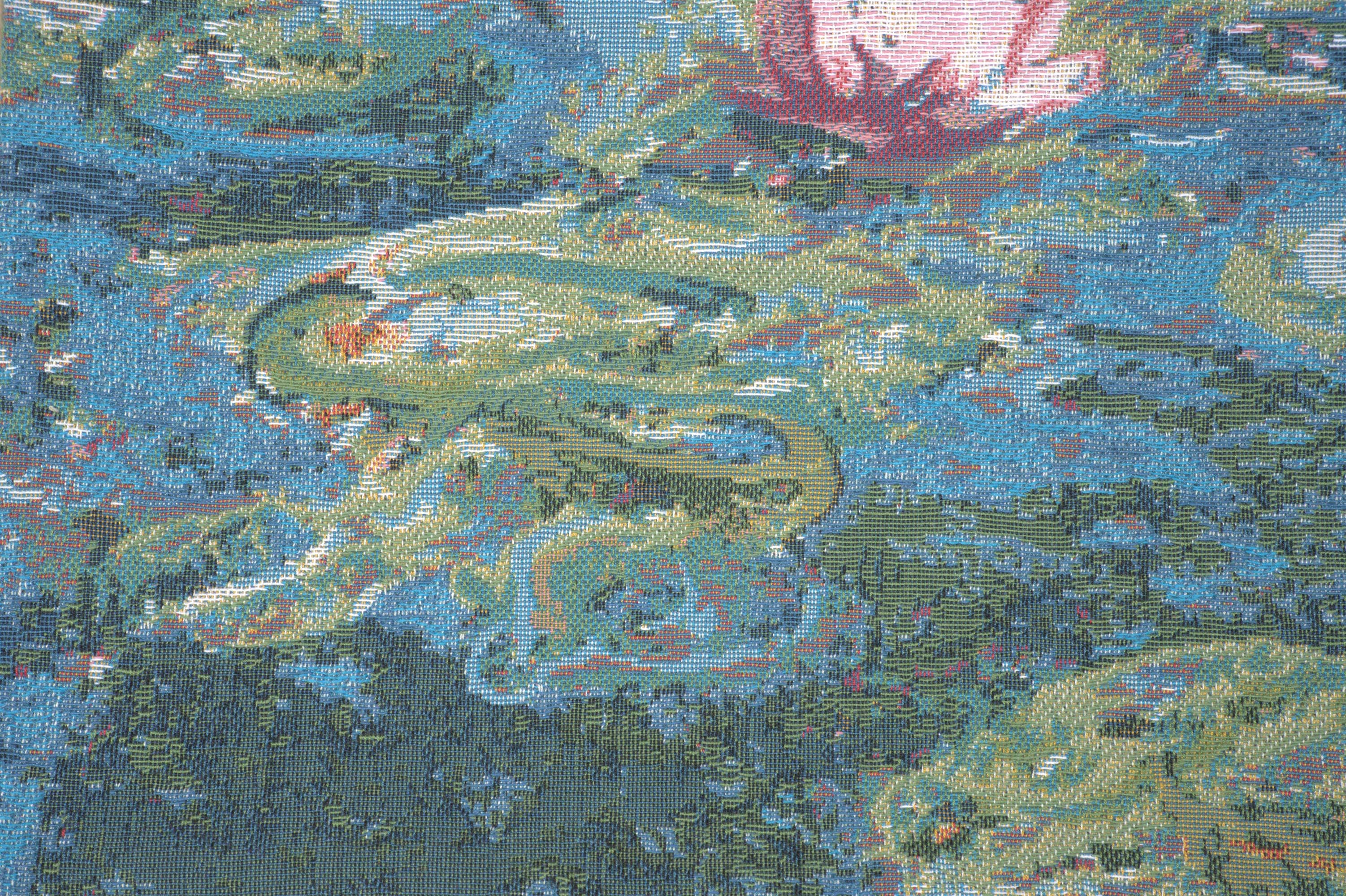 Claude Monet Water Lilies II Tapestry Pillow Cover 18x18 Inch Cotton Jacquard Woven Cushion Cover