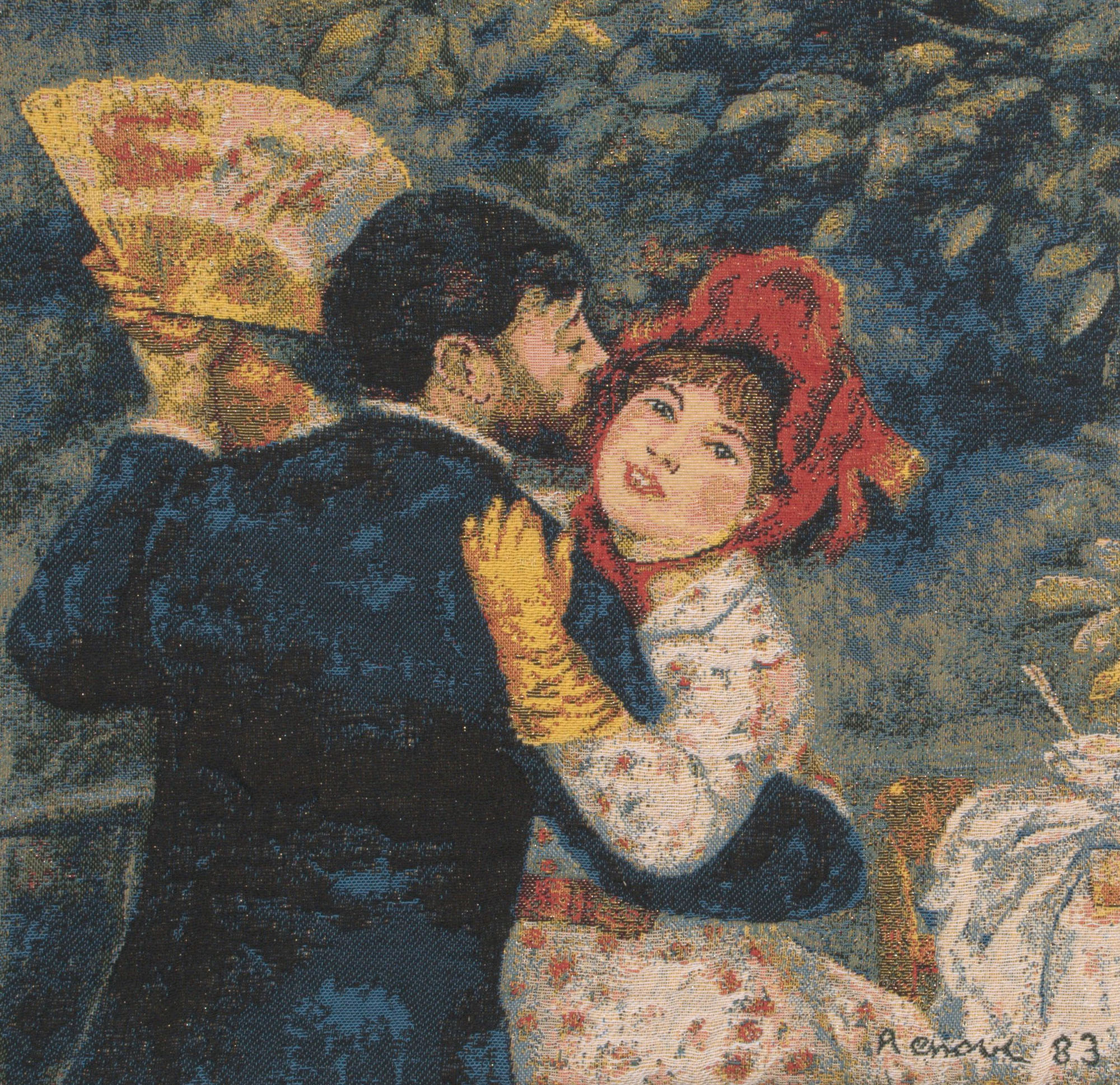Pierre Auguste Renoir Renoir's Dance Tapestry Pillow Cover 18x18 Inch Cotton Jacquard Woven Cushion Cover