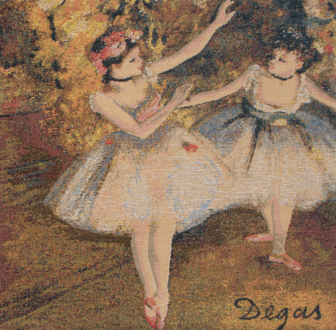 Edgar Degas The Dancers Tapestry Pillow Cover 18x18 Inch Cotton Jacquard Woven Cushion Cover