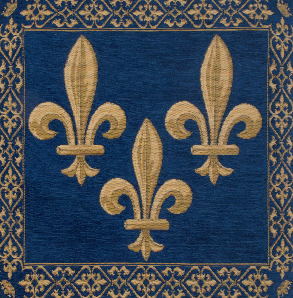 Napoleon Fleur Blue Tapestry Pillow Cover 18x18 Inch Cotton Jacquard Woven Cushion Cover