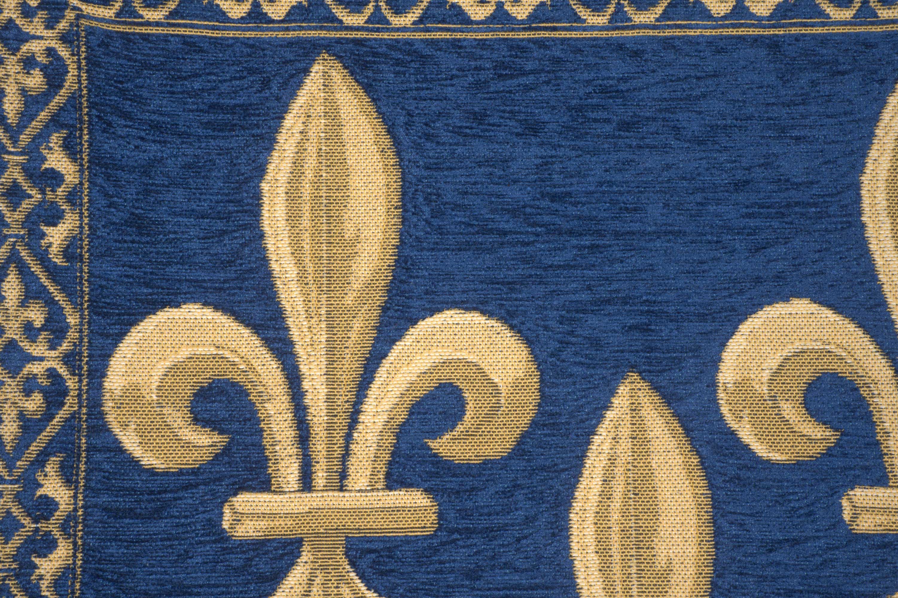 Napoleon Fleur Blue Tapestry Pillow Cover 18x18 Inch Cotton Jacquard Woven Cushion Cover