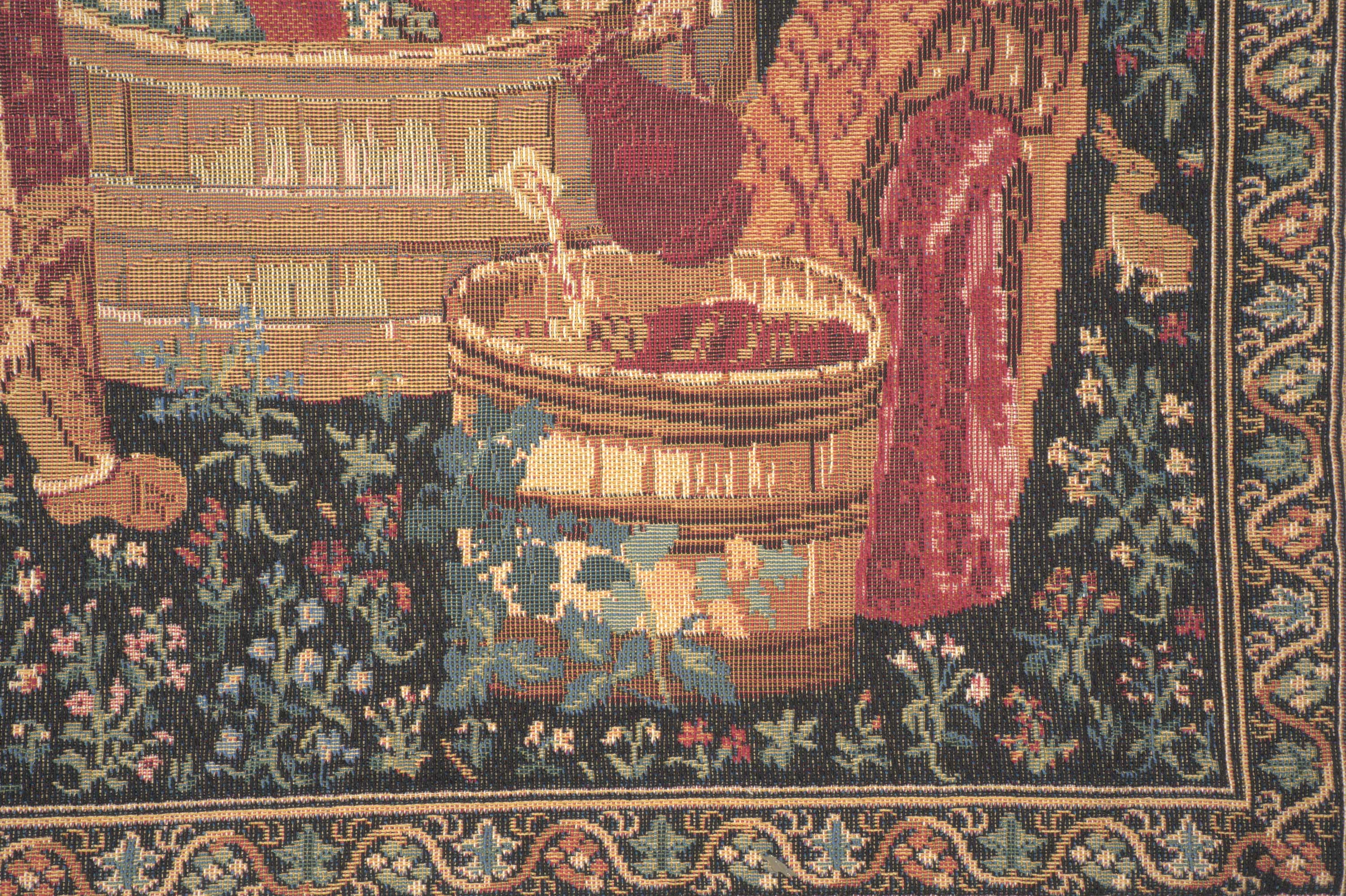 The Wine Press Belgian Tapestry Pillow Cover 18x18 Inch Cotton Jacquard Woven Cushion Cover
