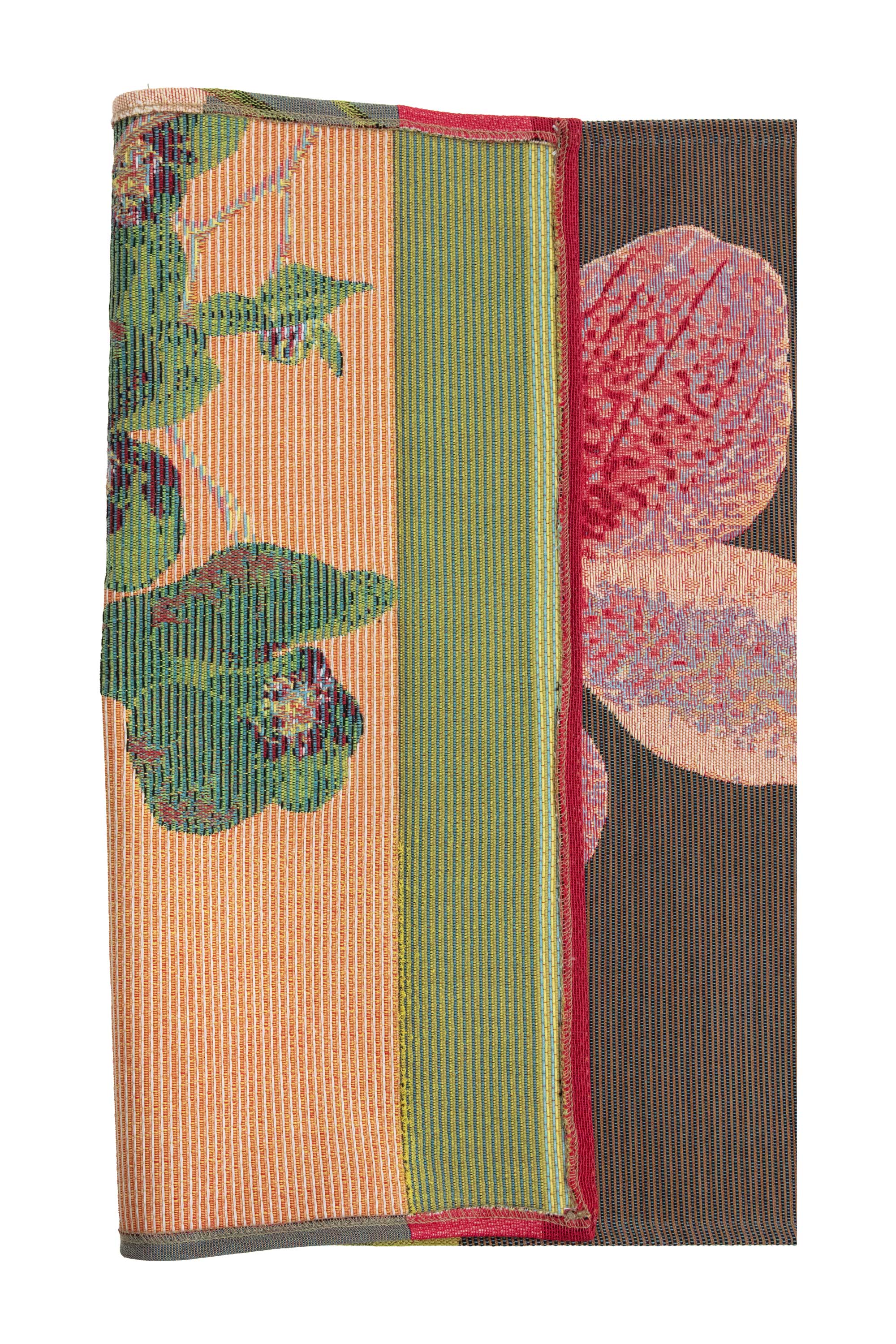 Pink Orchids Grey French Jacquard Woven Table Runner 71x19 Inch Floral Dining Decor