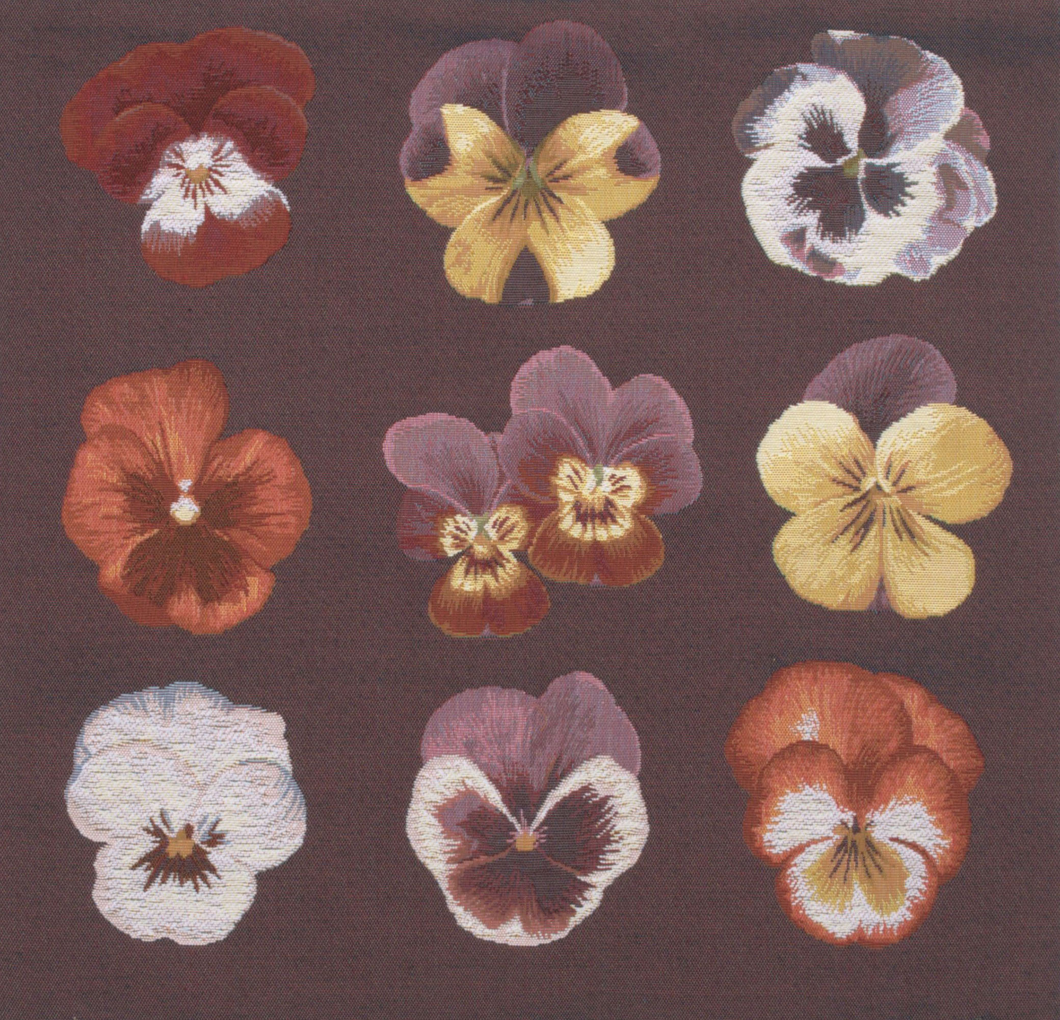 Floral All Over Pansies Tapestry Pillow Cover 19x19 Inch Cotton Jacquard Woven Cushion Cover