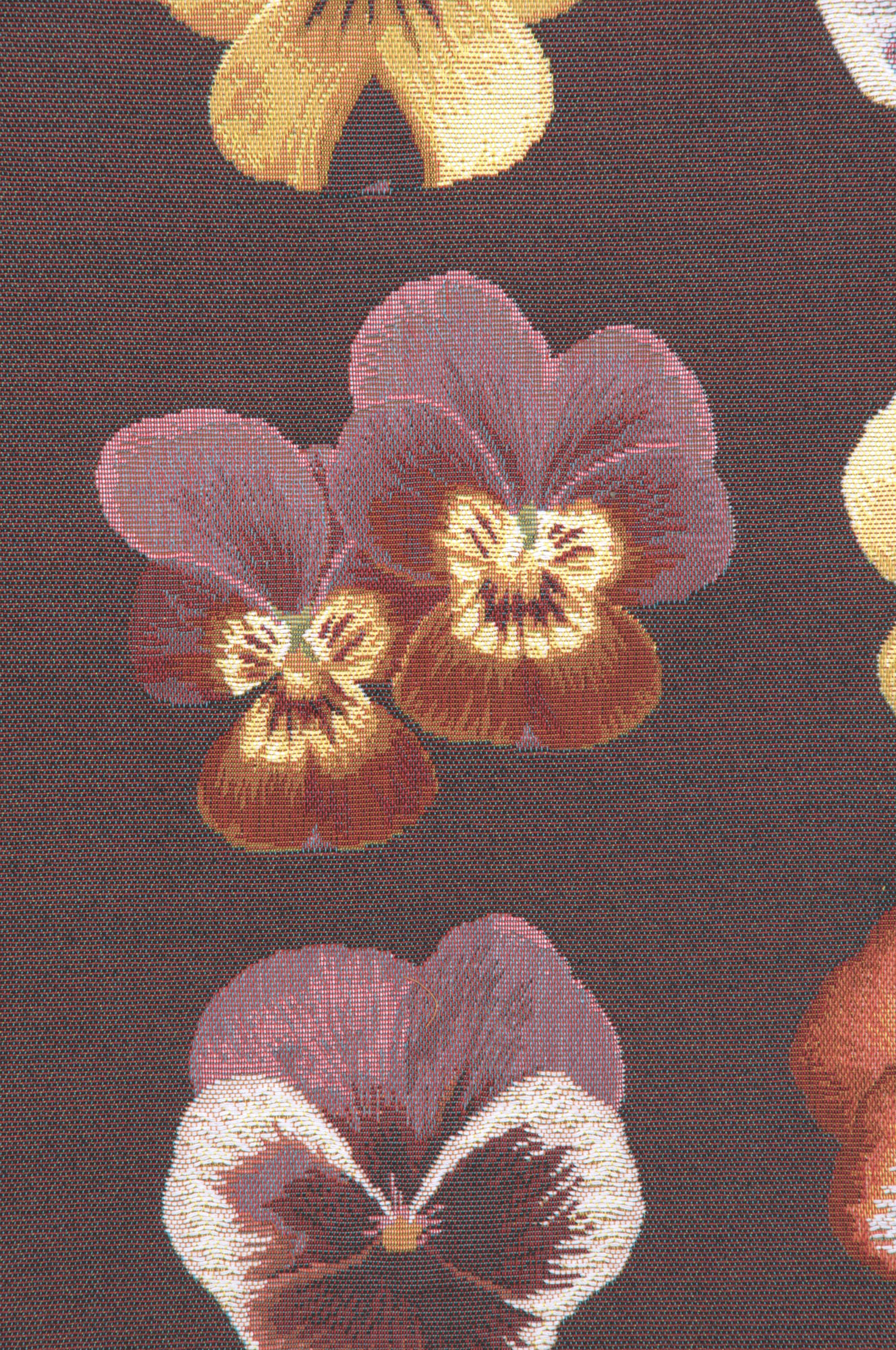 Floral All Over Pansies Tapestry Pillow Cover 19x19 Inch Cotton Jacquard Woven Cushion Cover