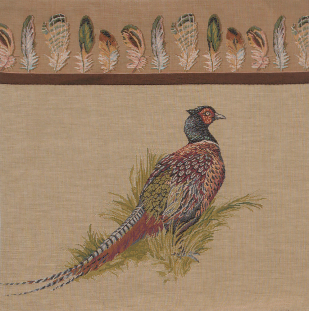 Jean Baptiste Huet Pheasant Tapestry Pillow Cover 19x19 Inch Cotton Jacquard Woven Cushion Cover