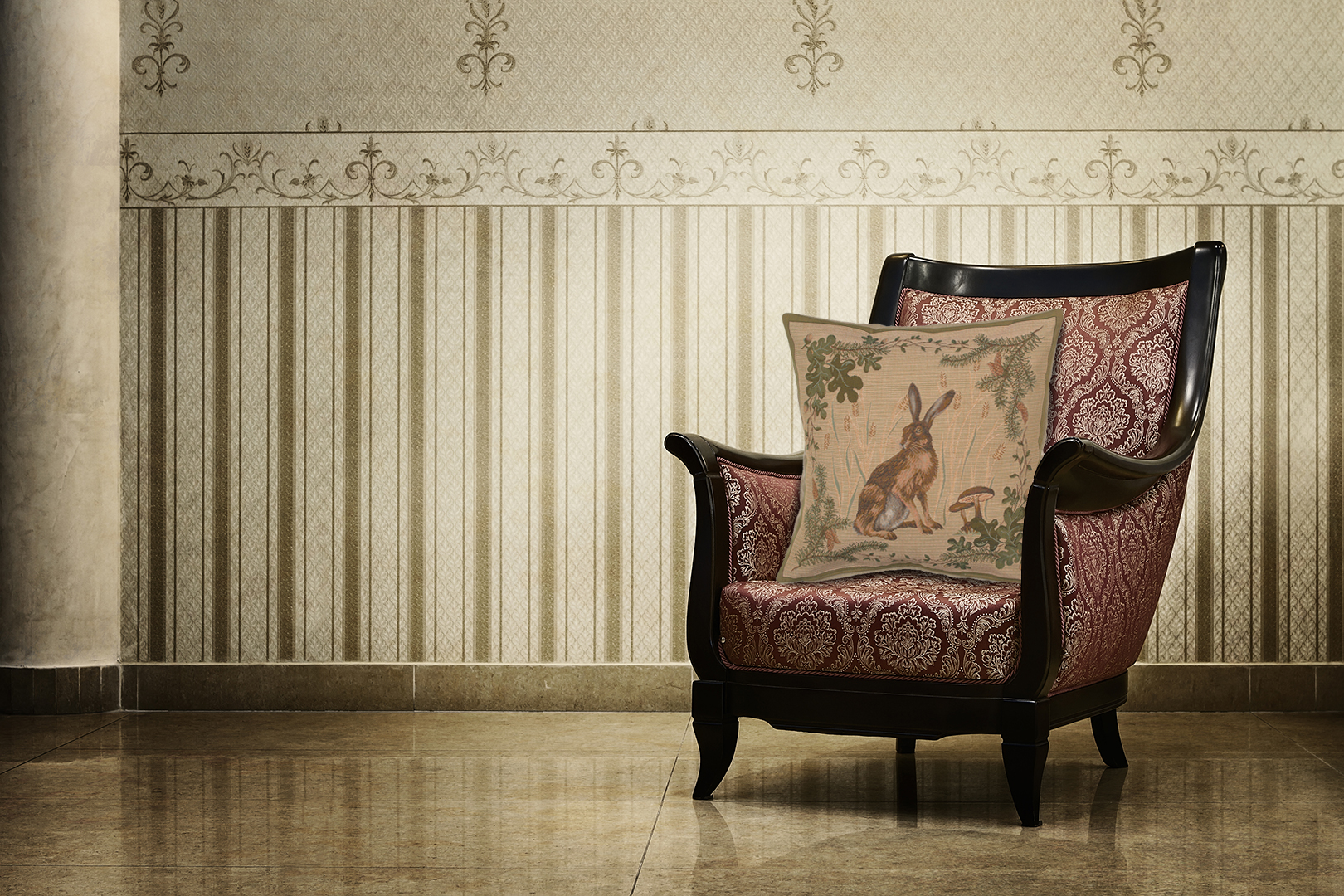 William Morris The Hare Tapestry Pillow Cover 19x19 Inch Cotton Jacquard Woven Cushion Cover