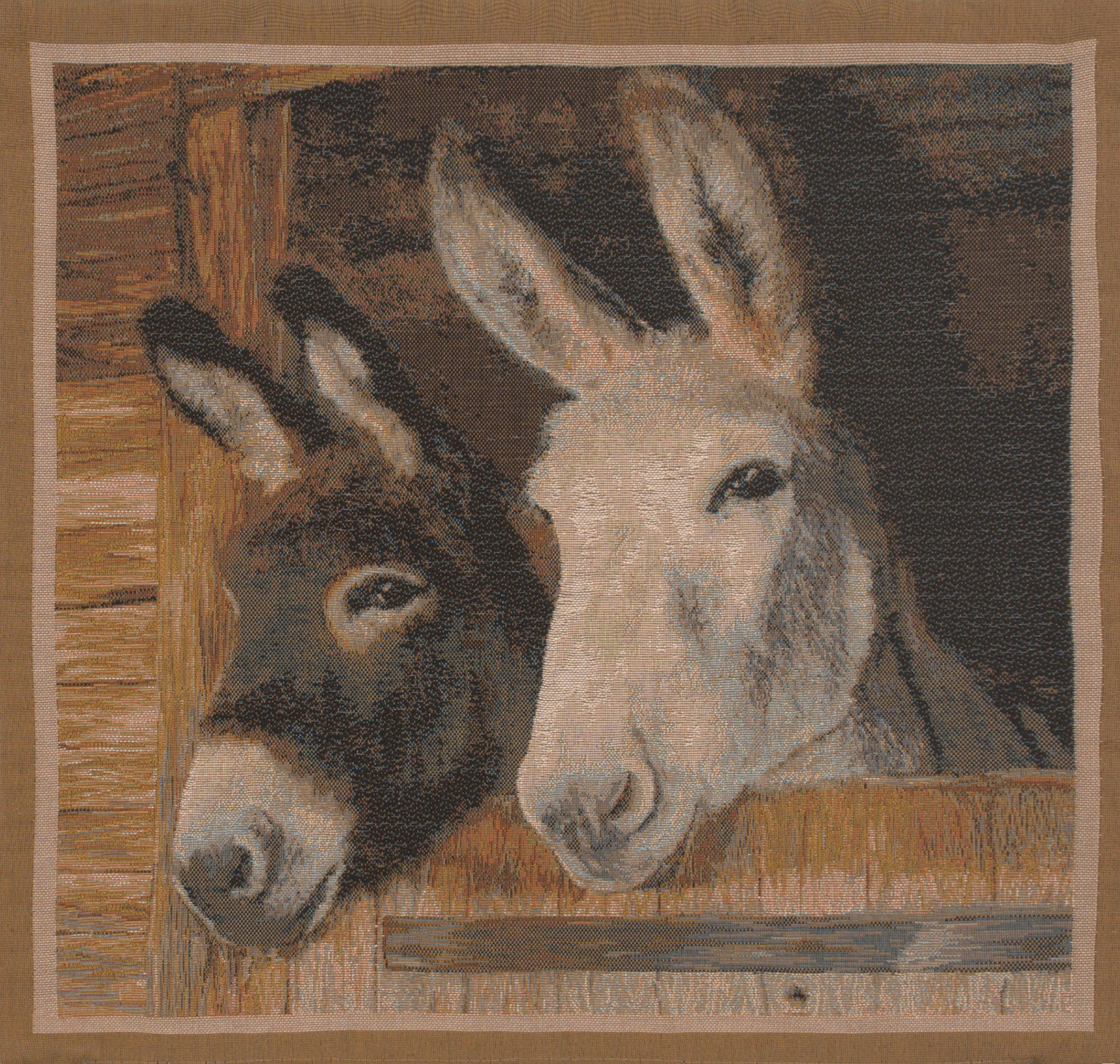 William Morris Donkeys Tapestry Pillow Cover 19x19 Inch Cotton Jacquard Woven Cushion Cover
