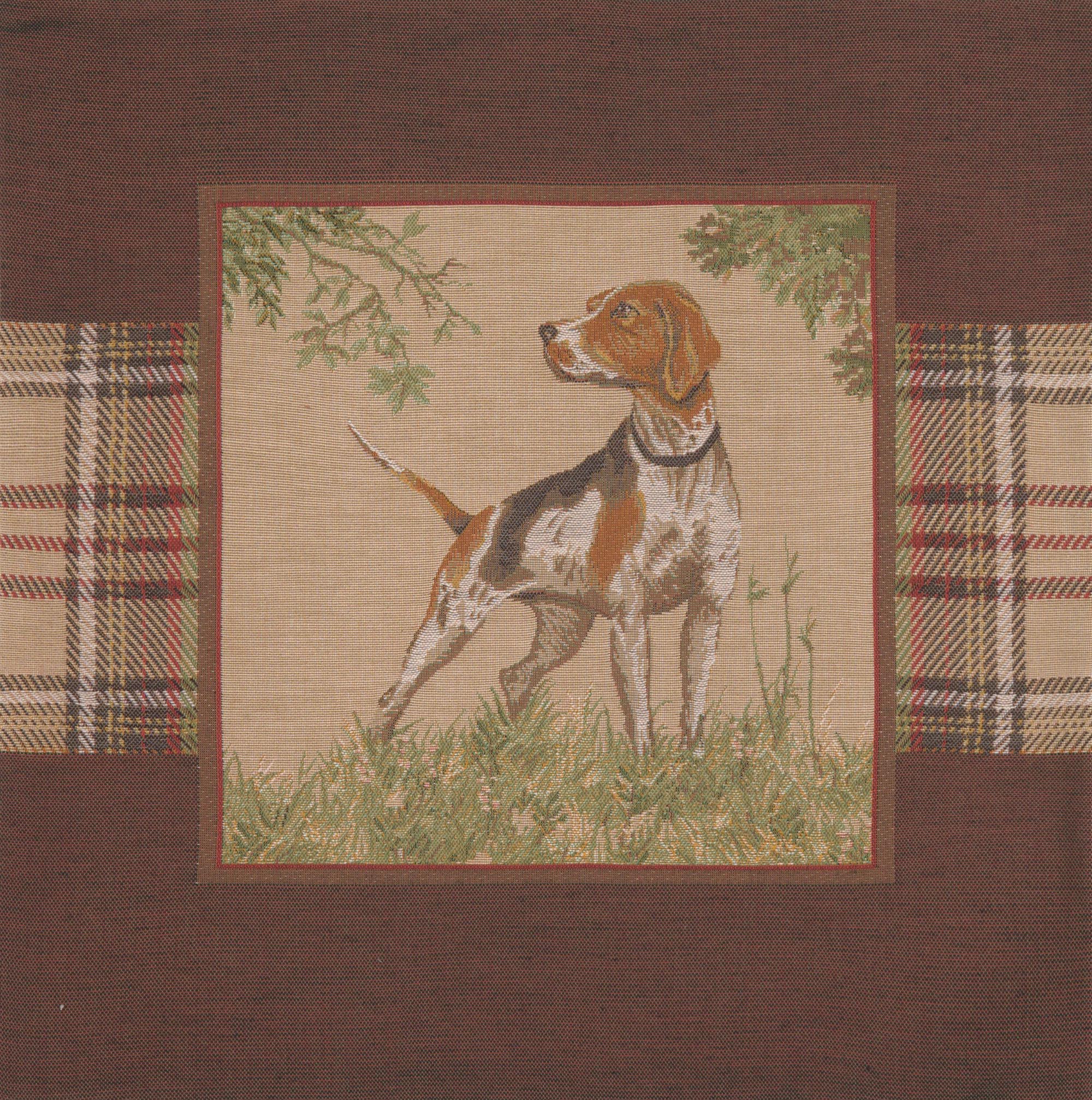 Alexandre Francois Dog Pointer Tapestry Pillow Cover 19x19 Inch Cotton Jacquard Woven Cushion Cover