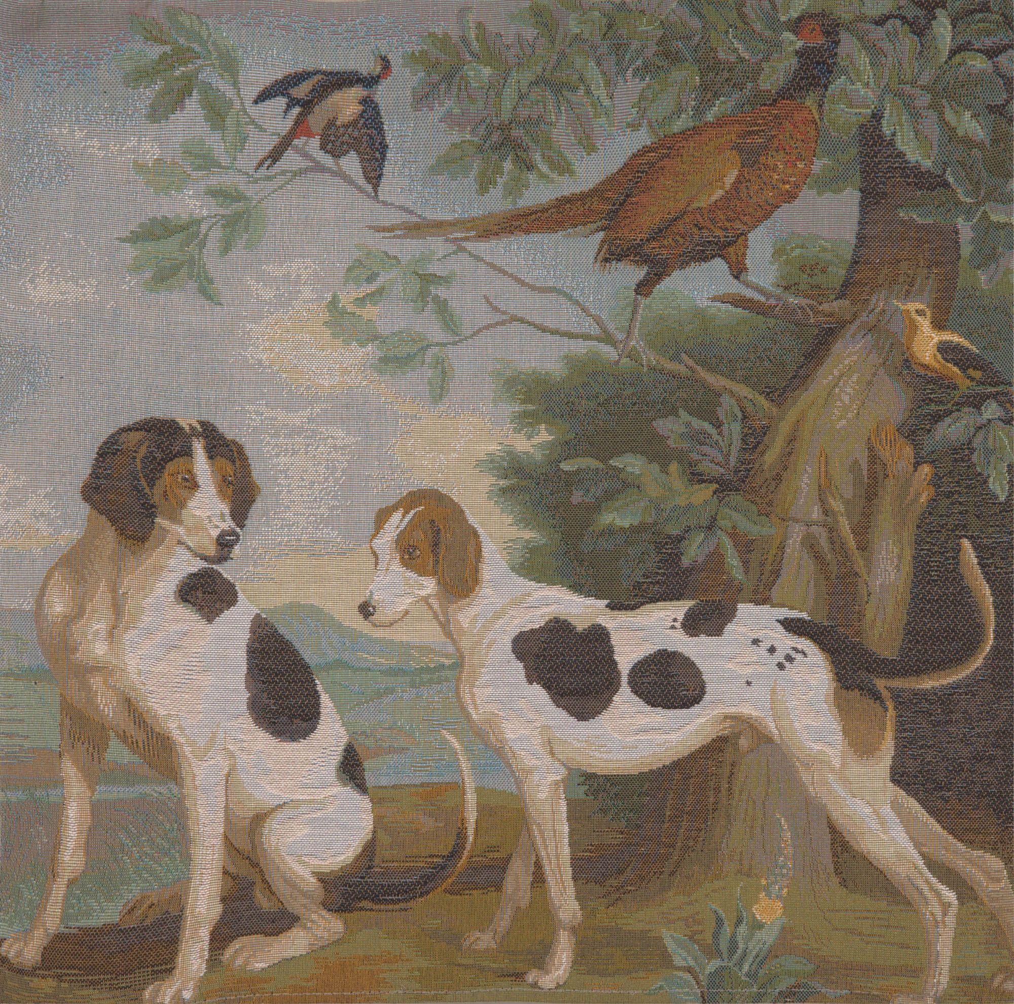 Alexandre Francois Hunting Dogs Tapestry Pillow Cover 19x19 Inch Cotton Jacquard Woven Cushion Cover