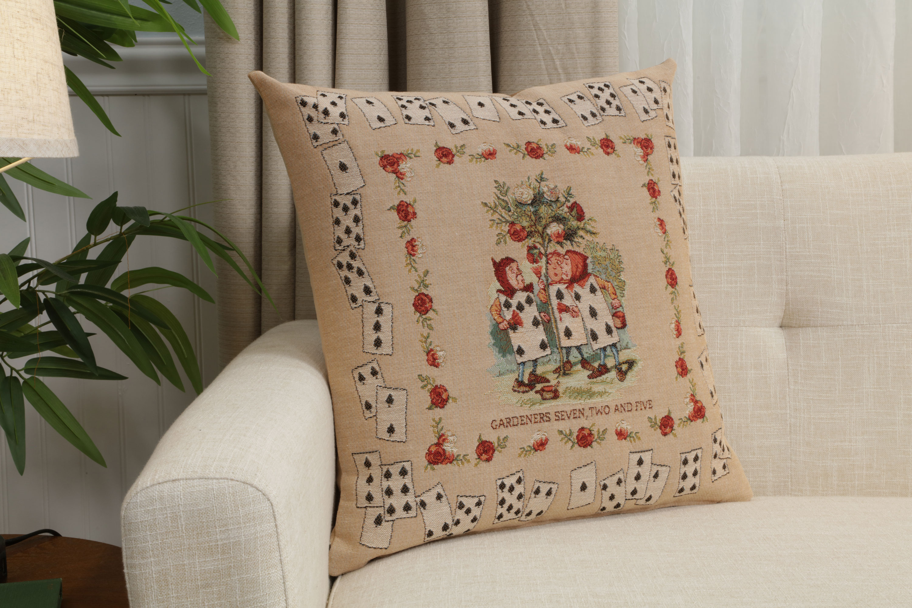 John Tenniel The Gardeners Tapestry Pillow Cover 19x19 Inch Cotton Jacquard Woven Cushion Cover