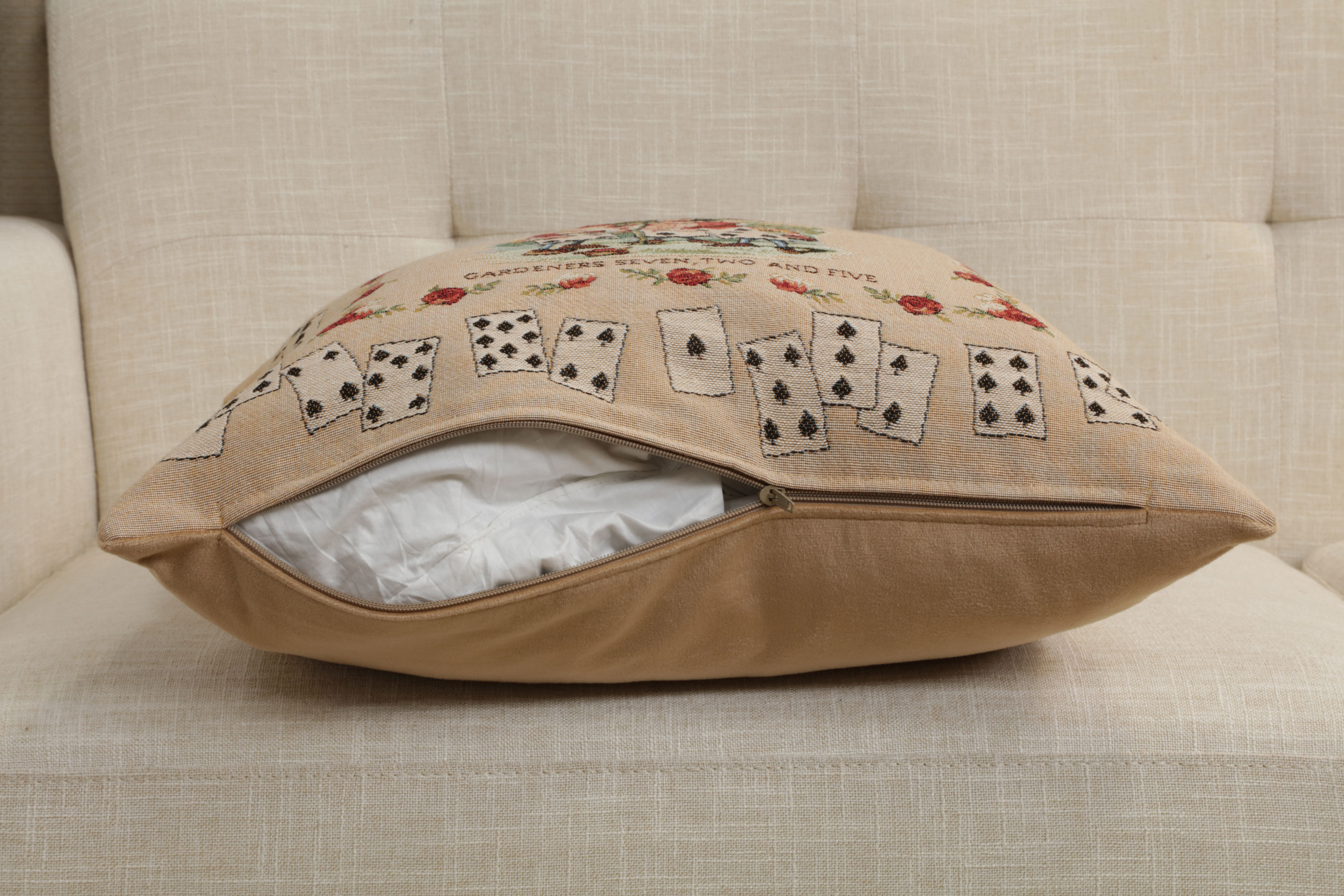 John Tenniel The Gardeners Tapestry Pillow Cover 19x19 Inch Cotton Jacquard Woven Cushion Cover