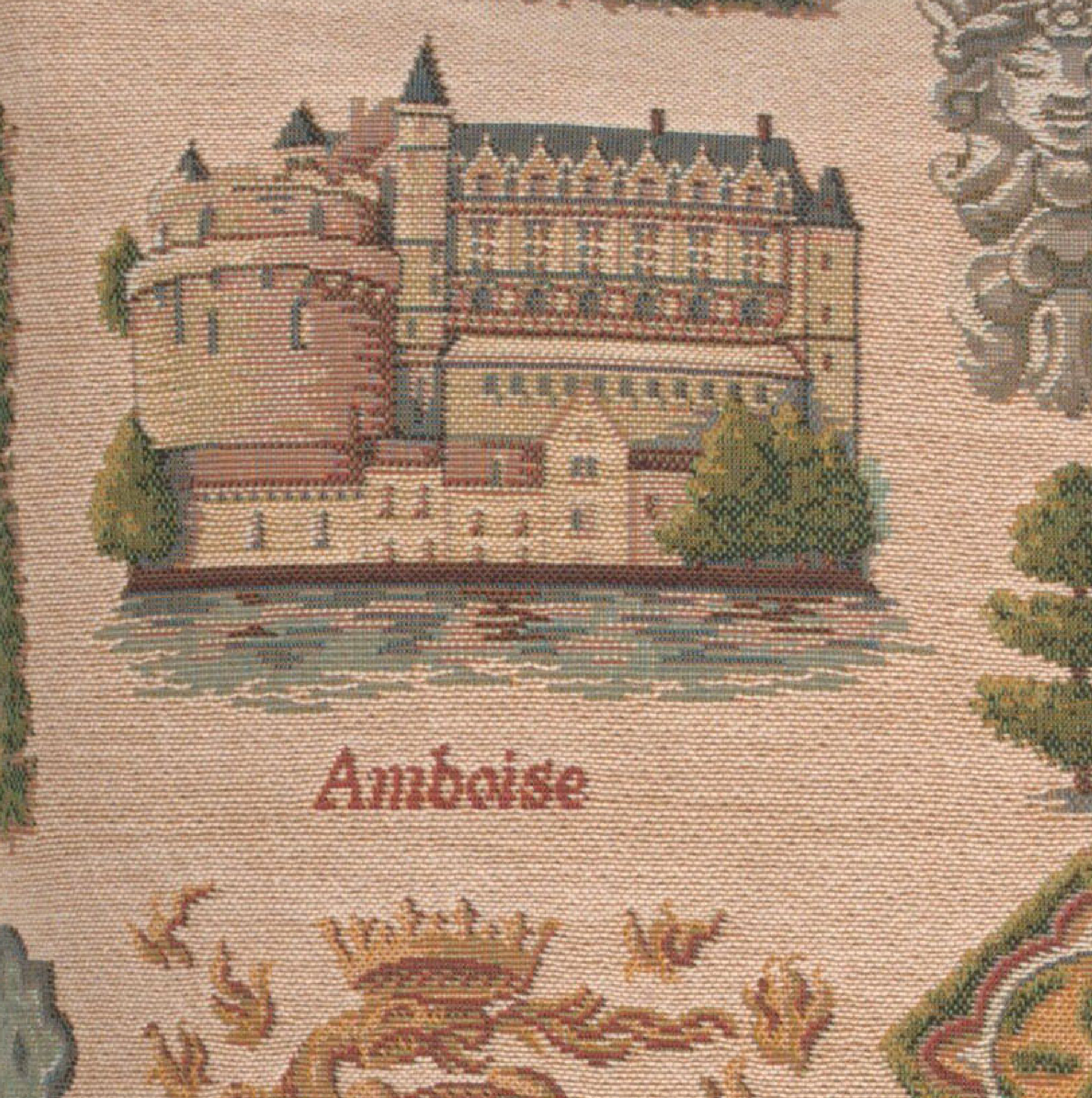 Loire Castle French Tapestry Pillow Cover 19x19 Inch Cotton Jacquard Woven Cushion Cover