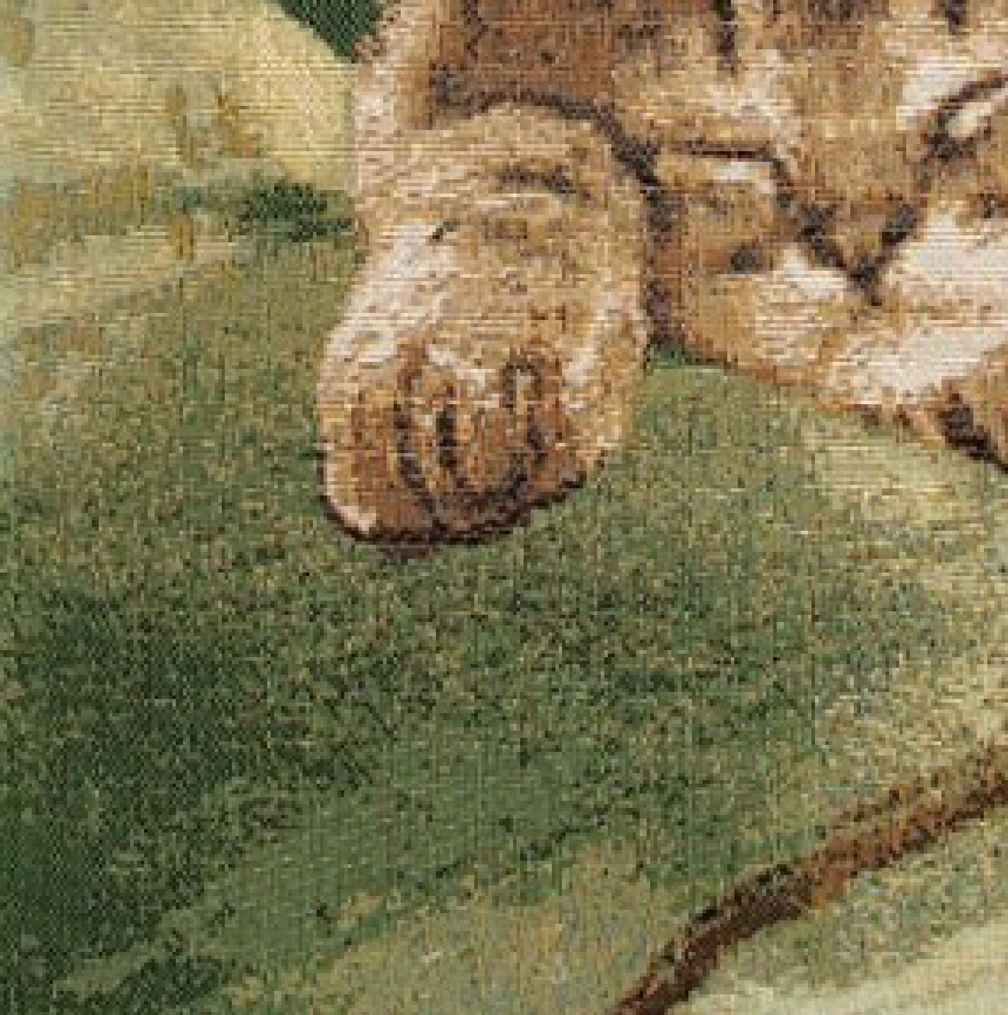 Alexandre Francois Sleeping Cat Green Tapestry Pillow Cover 14x14 Inch Cotton Jacquard Woven Cushion Cover