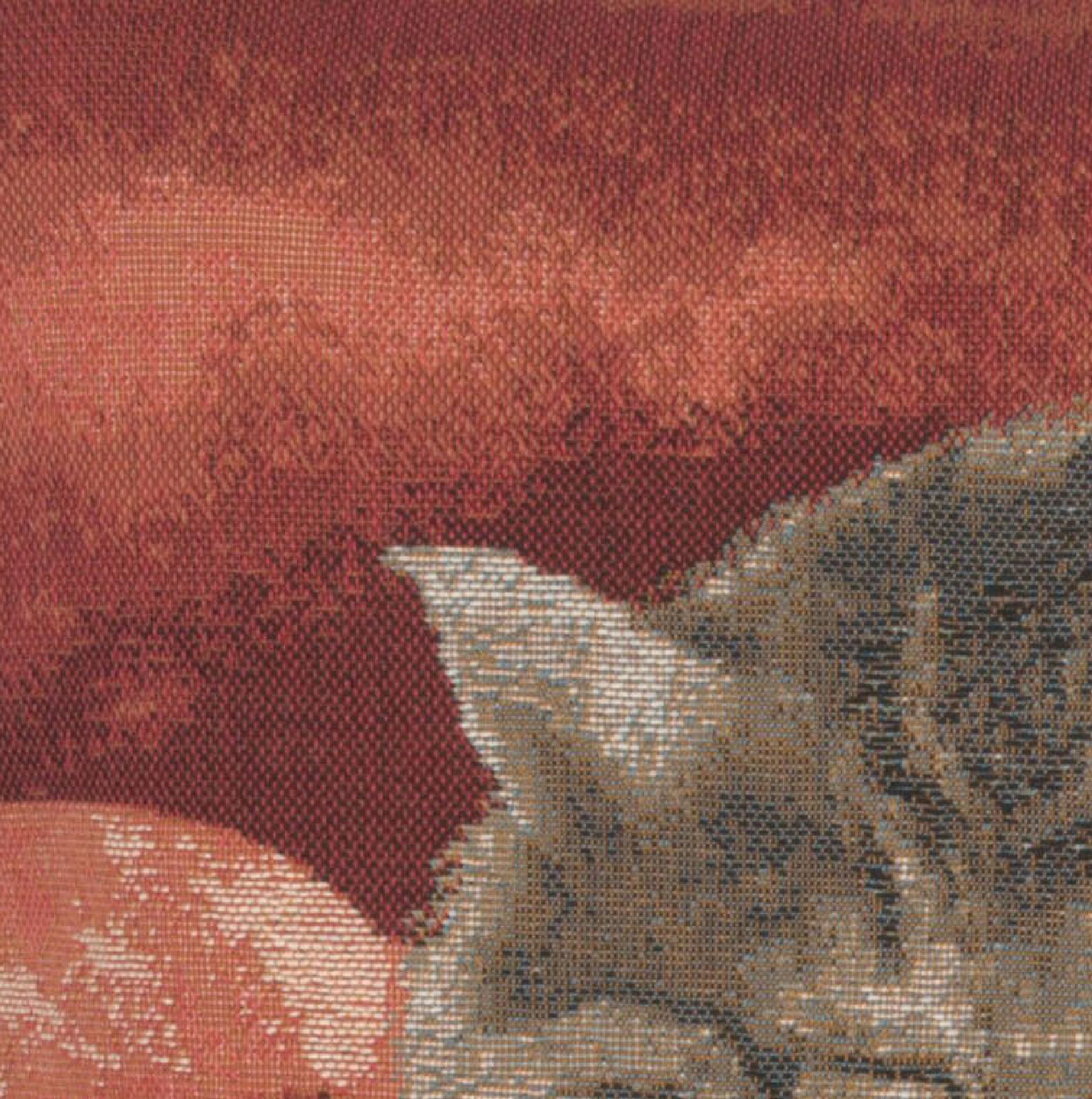 Henriette Ronner Sleeping Cat Red II Tapestry Pillow Cover 14x14 Inch Cotton Jacquard Woven Cushion Cover